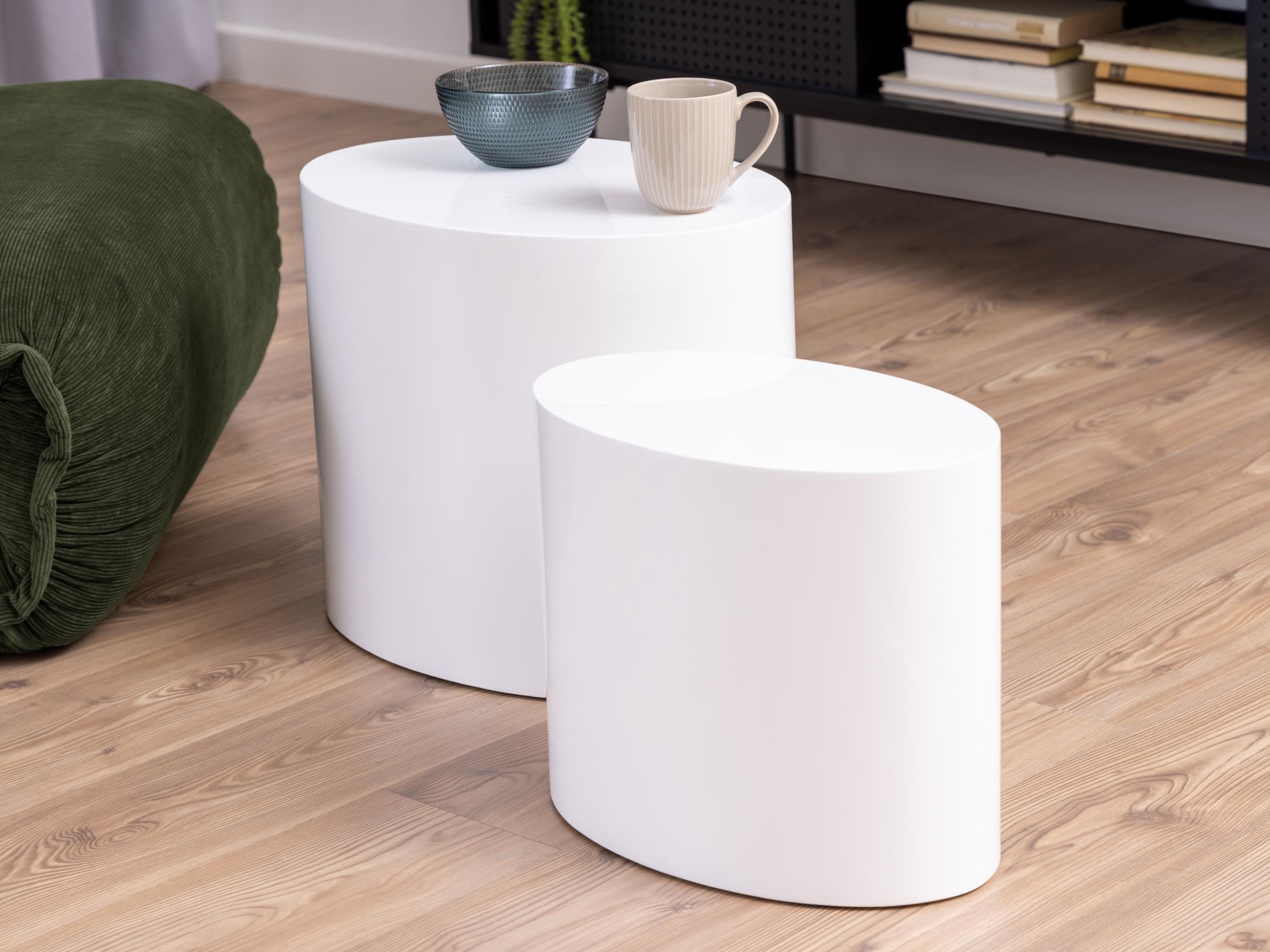 Nest of side tables Norsica 587 (Glossy white)