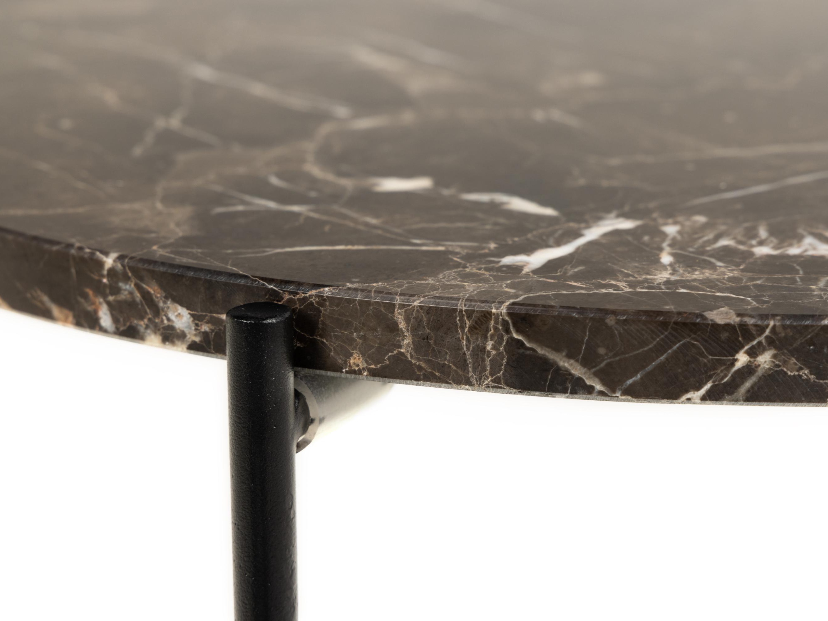 Side table Norsica 609 (Brown marble + Black)