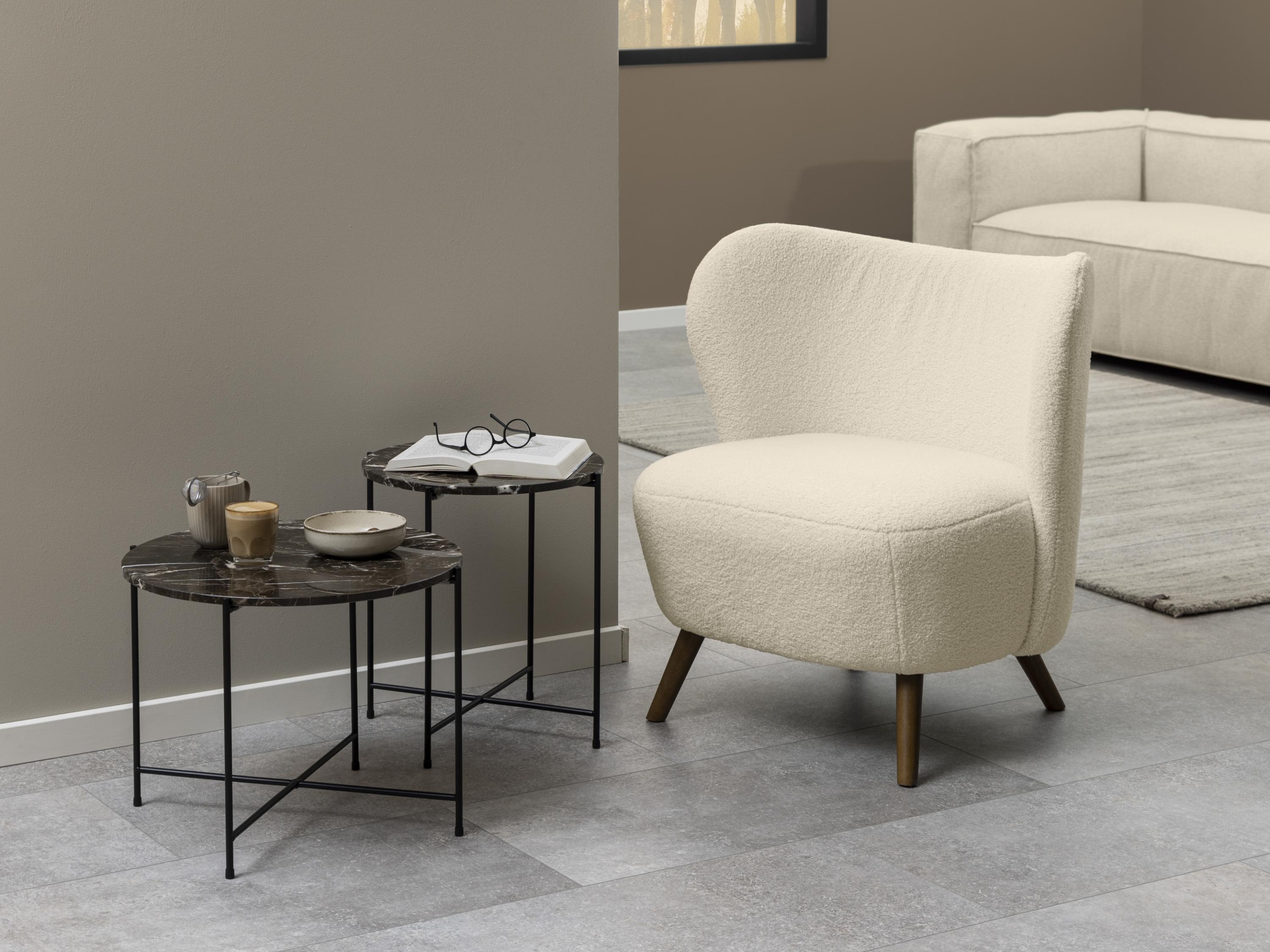 Side table Norsica 609 (Brown marble + Black)