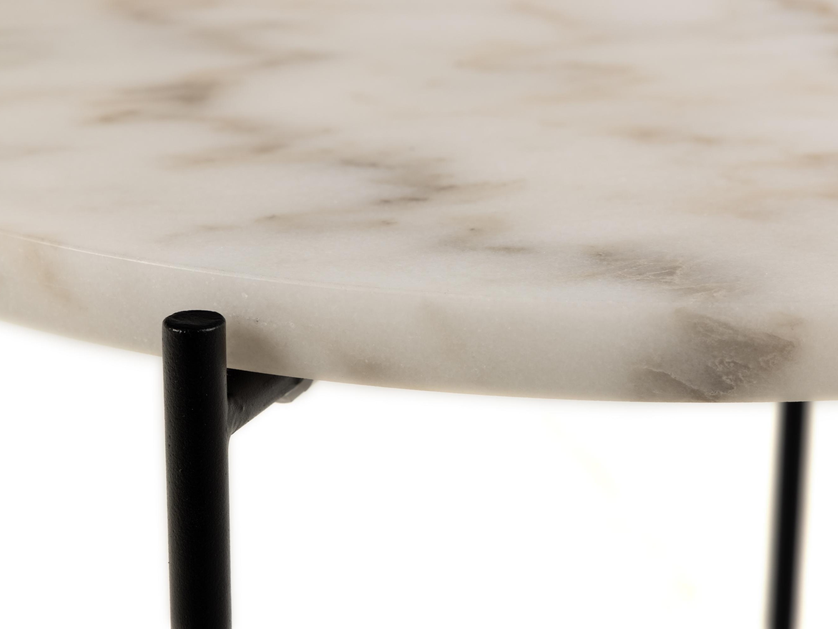 Side table Norsica 609 (White marble + Black)