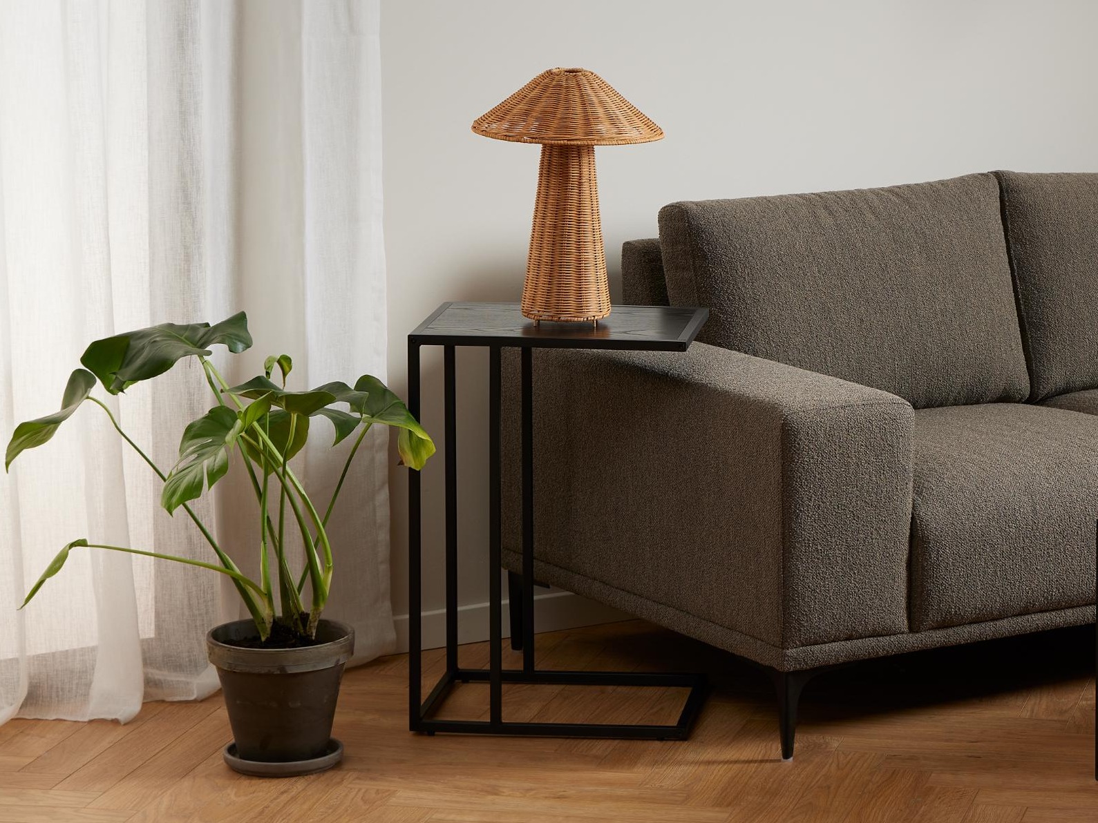 Side table Norsica Sevferi 127 (Black ash + Black)