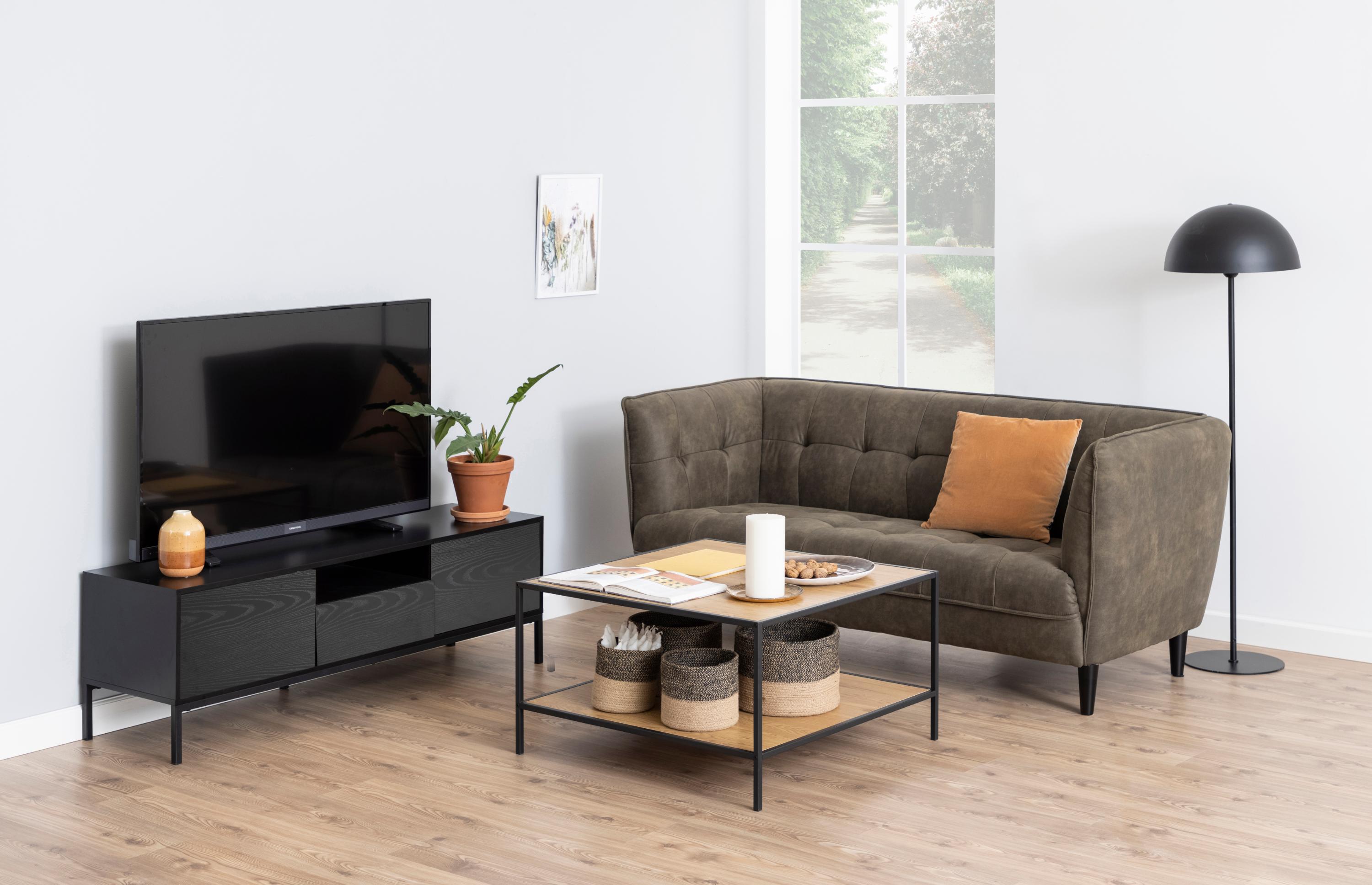TV stand Norsica Sevferi 122 (Black ash + Black)