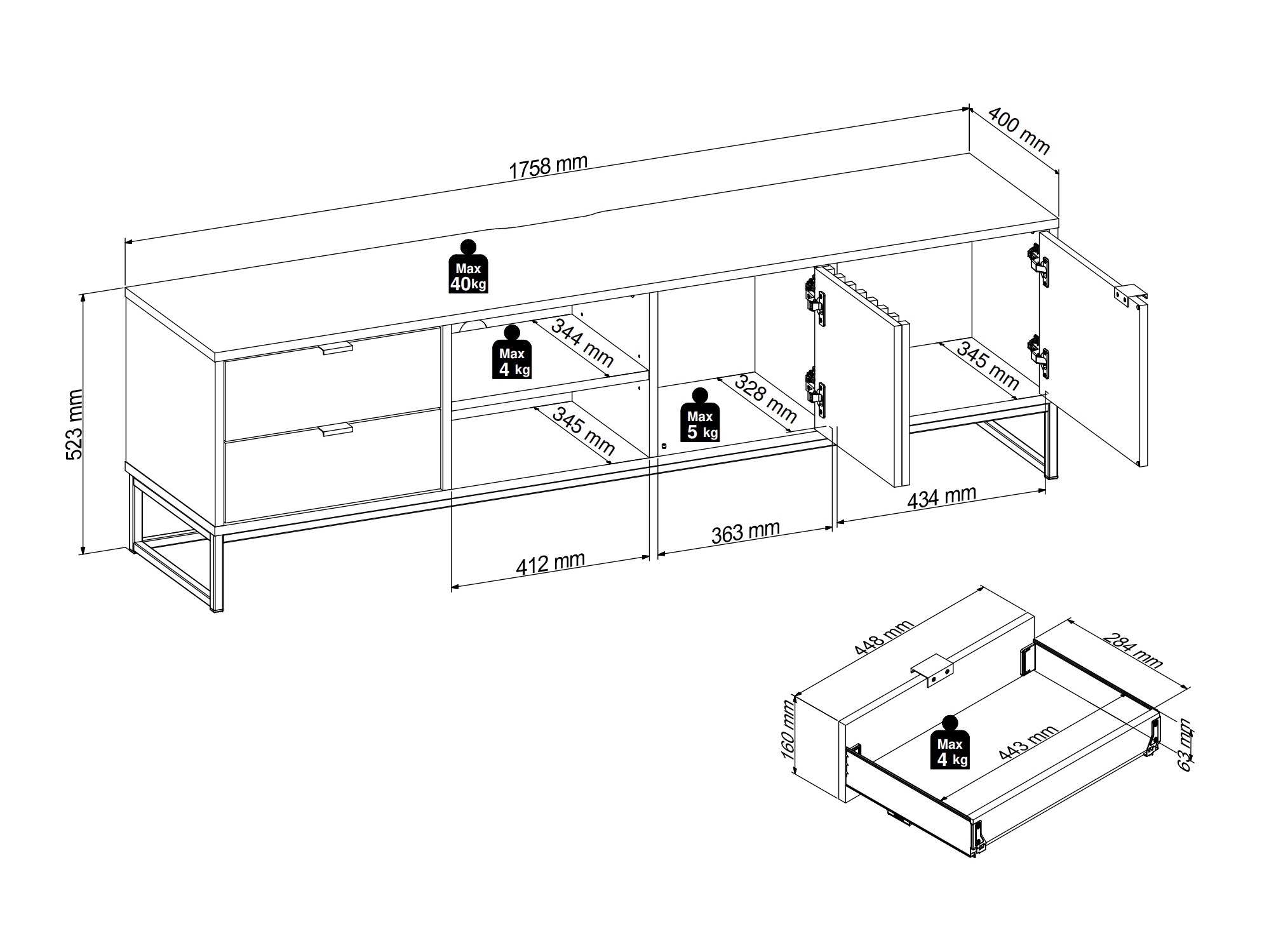 TV stand Sondelu 101