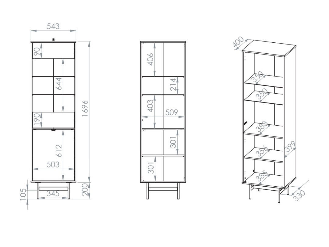Bookcase Morsero 100