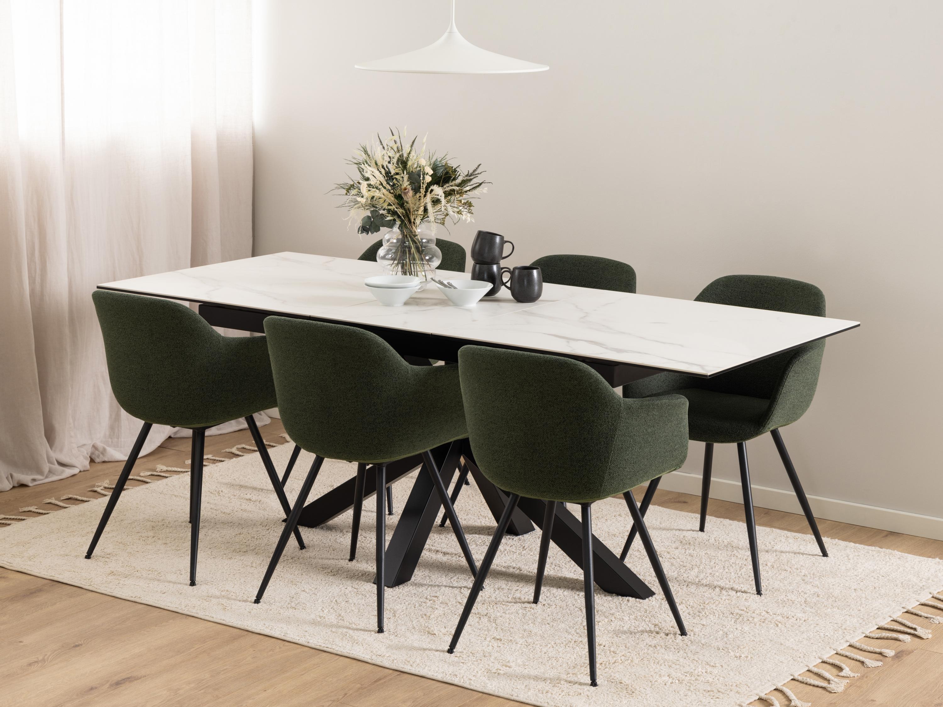 Table Norsica 676 (White marble + Black)