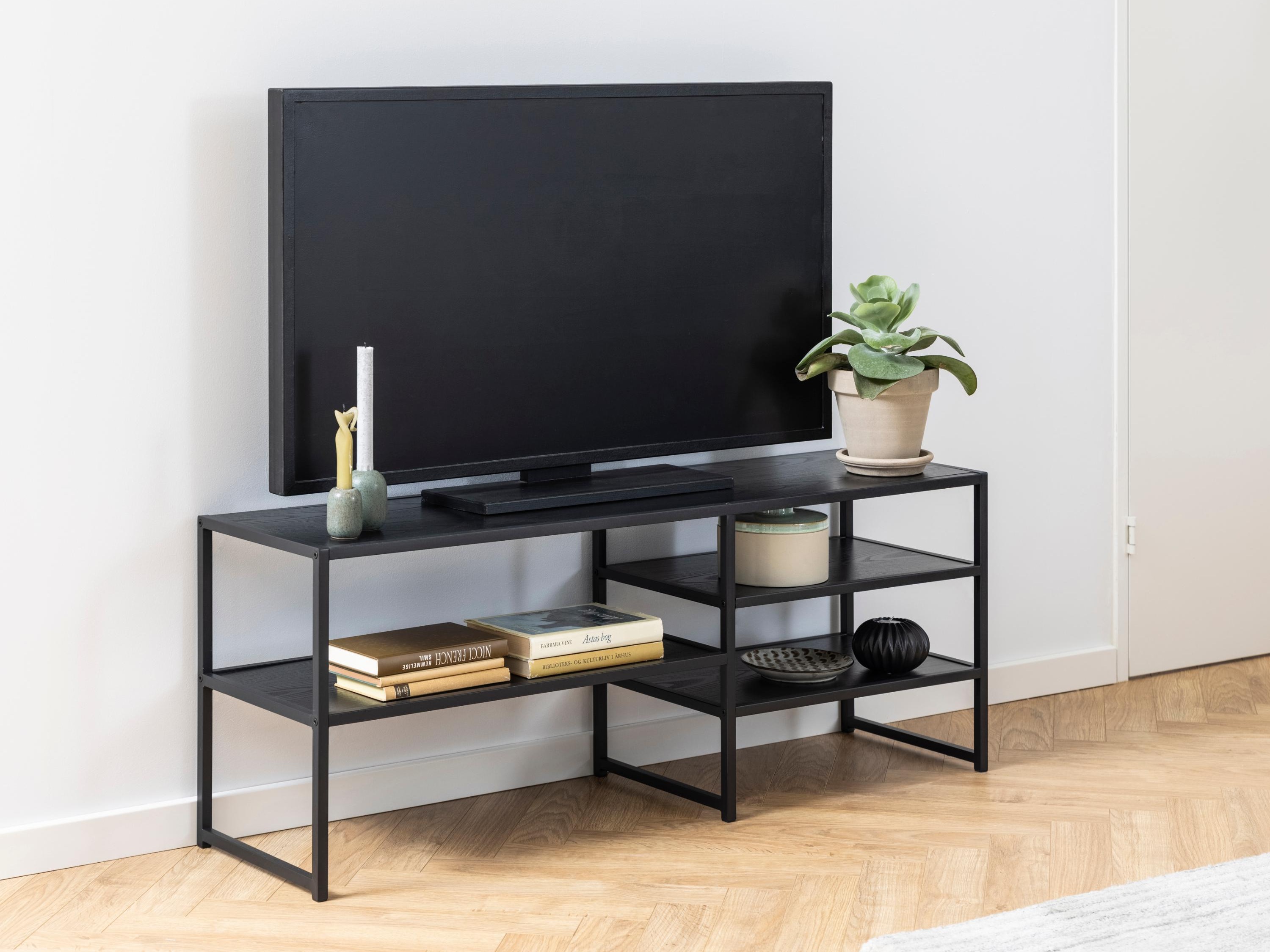 TV stand Norsica Sevferi 135 (Black ash + Black)