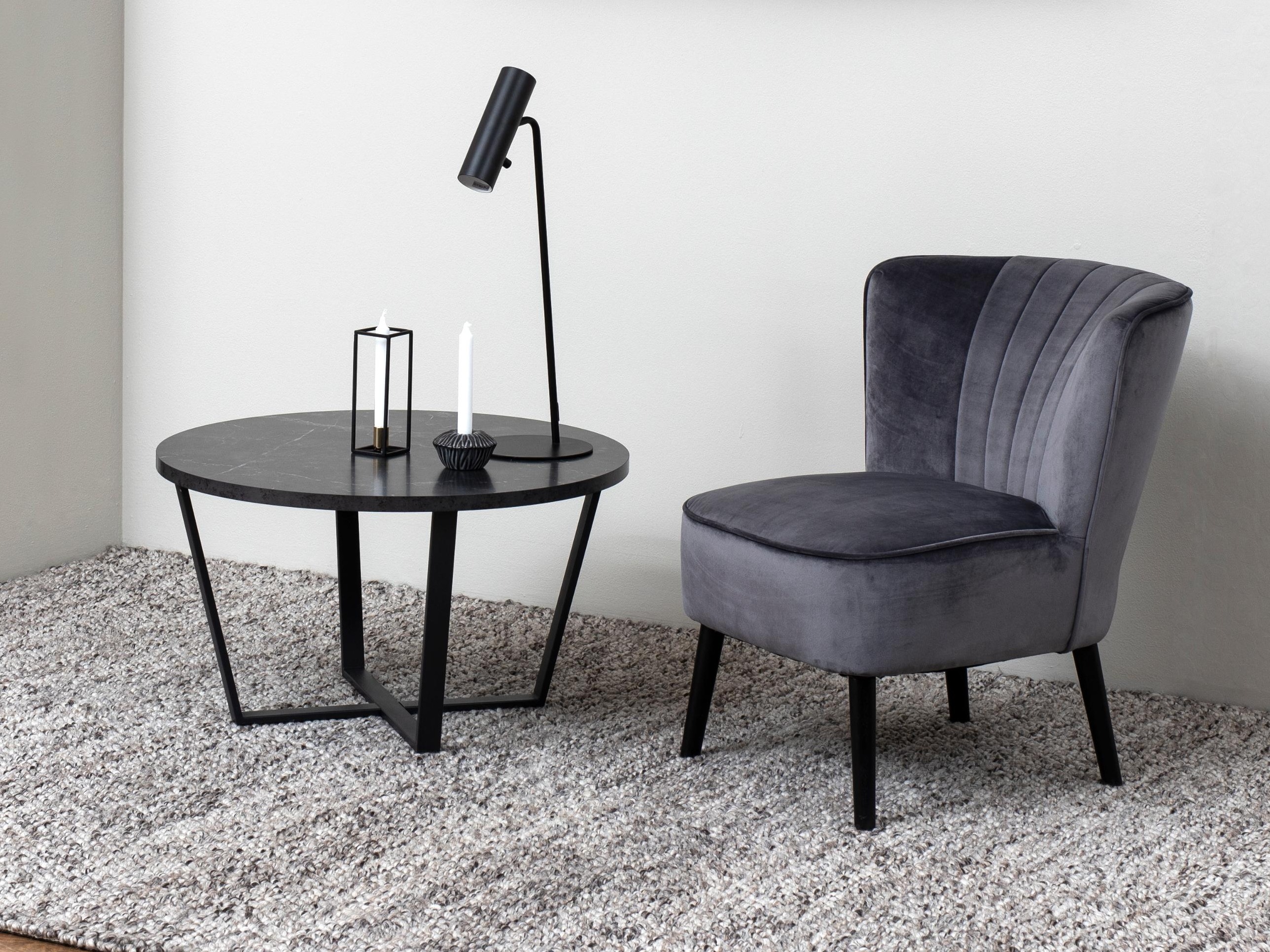 Coffee table Norsica 321 (Black marble + Black)