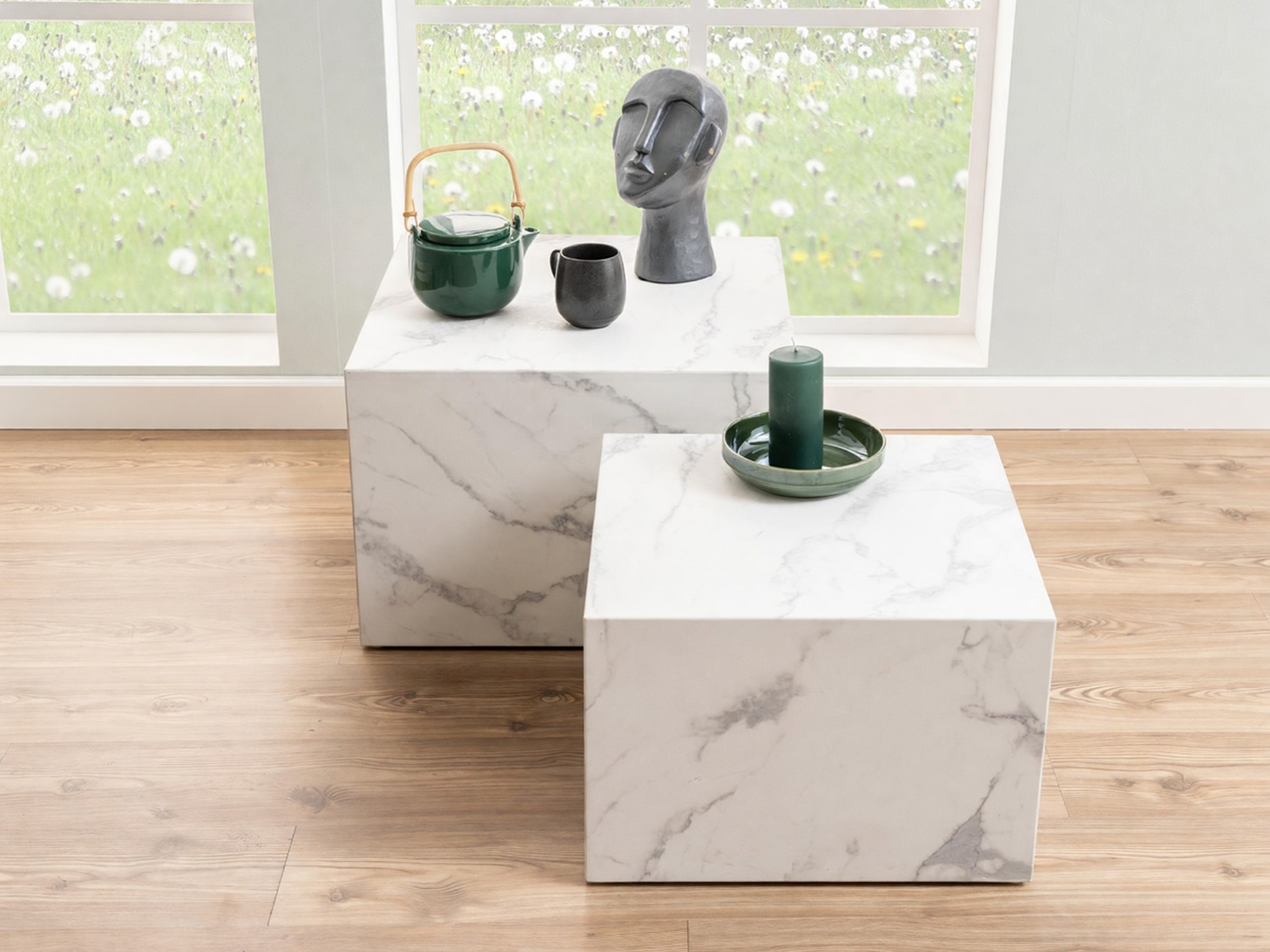 Coffee table set Norsica 603 (White marble)