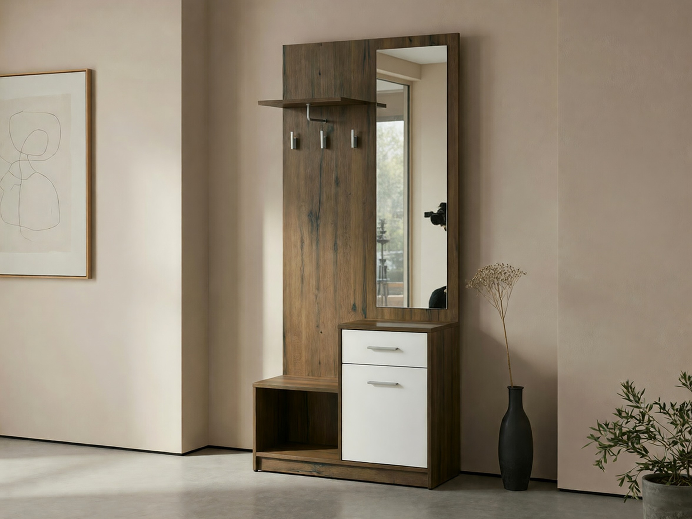 Hallway set Novsore 121 (Dark oak + White)