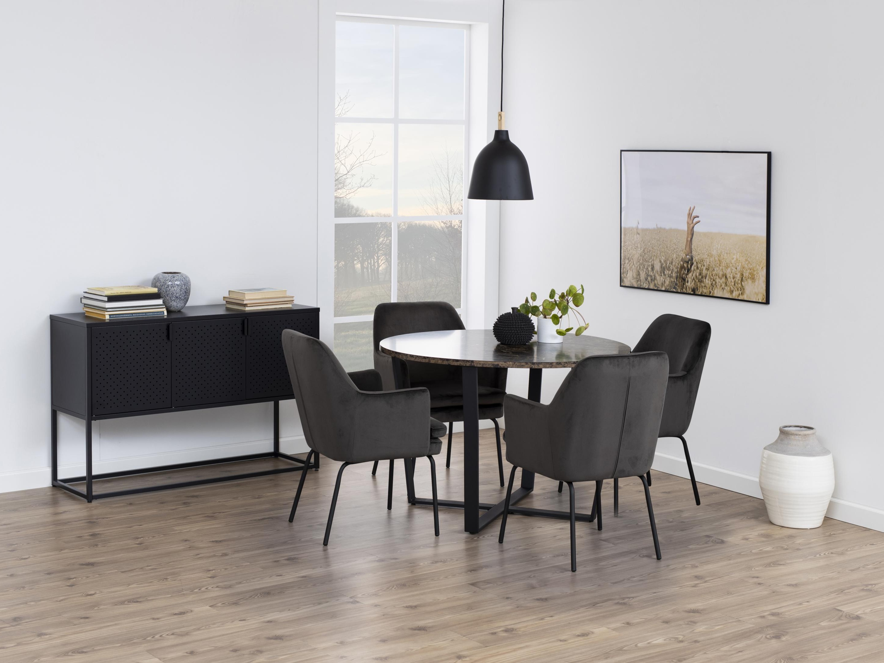 Table Norsica 309 (Brown marble + Black)