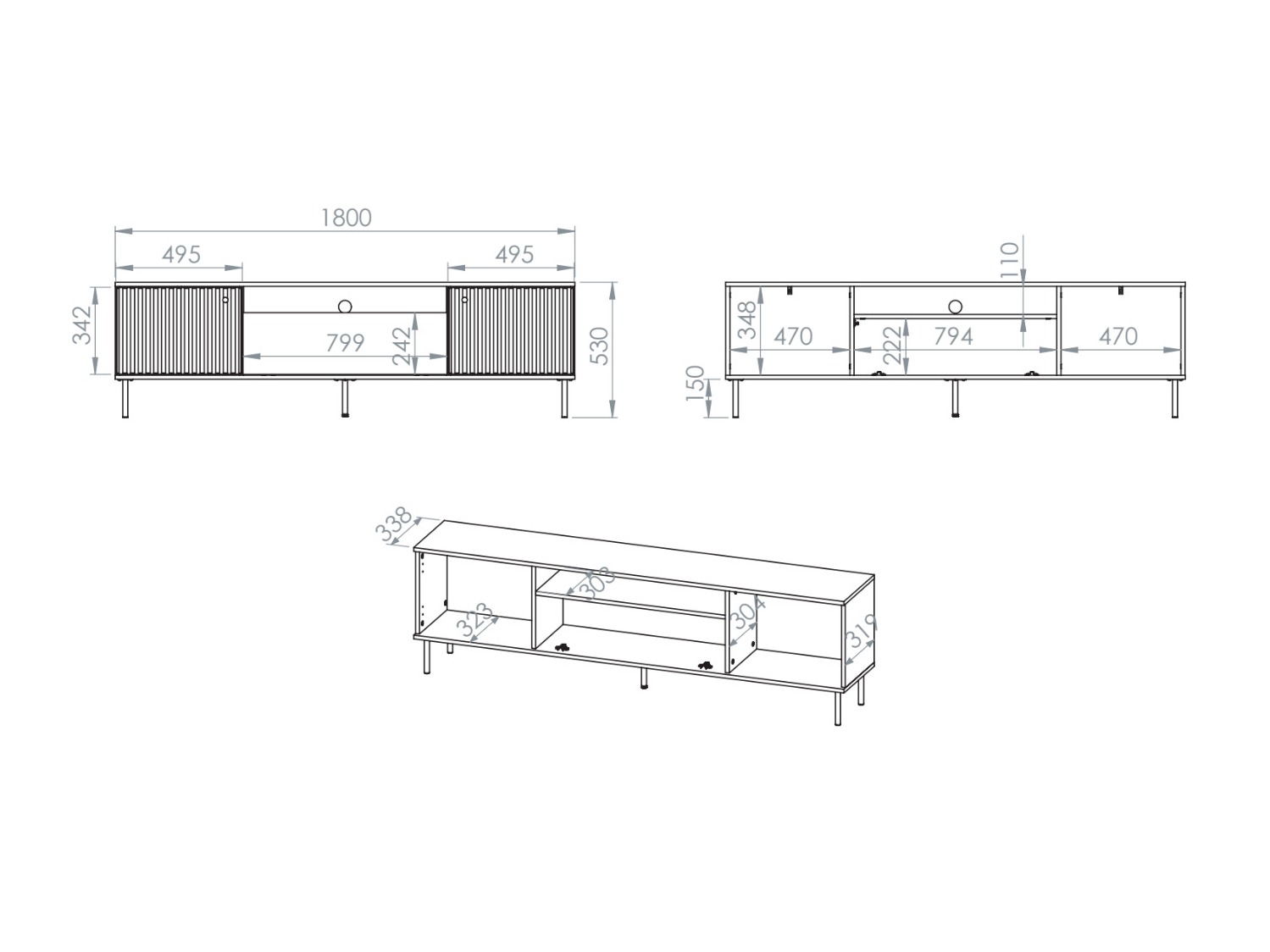 TV stand Marmeli 128