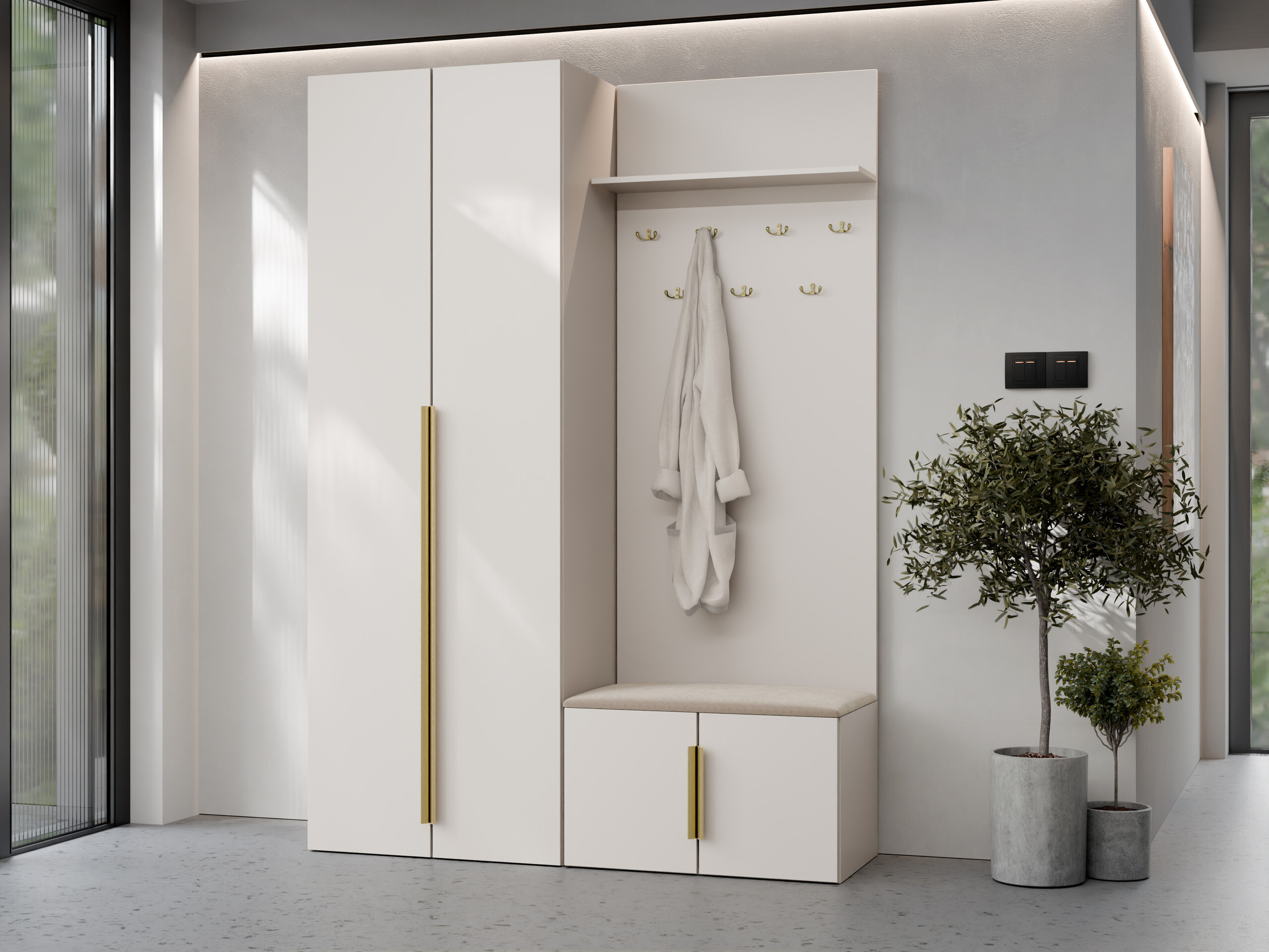 Bookcase Comfivo 578 (Beige + Golden)