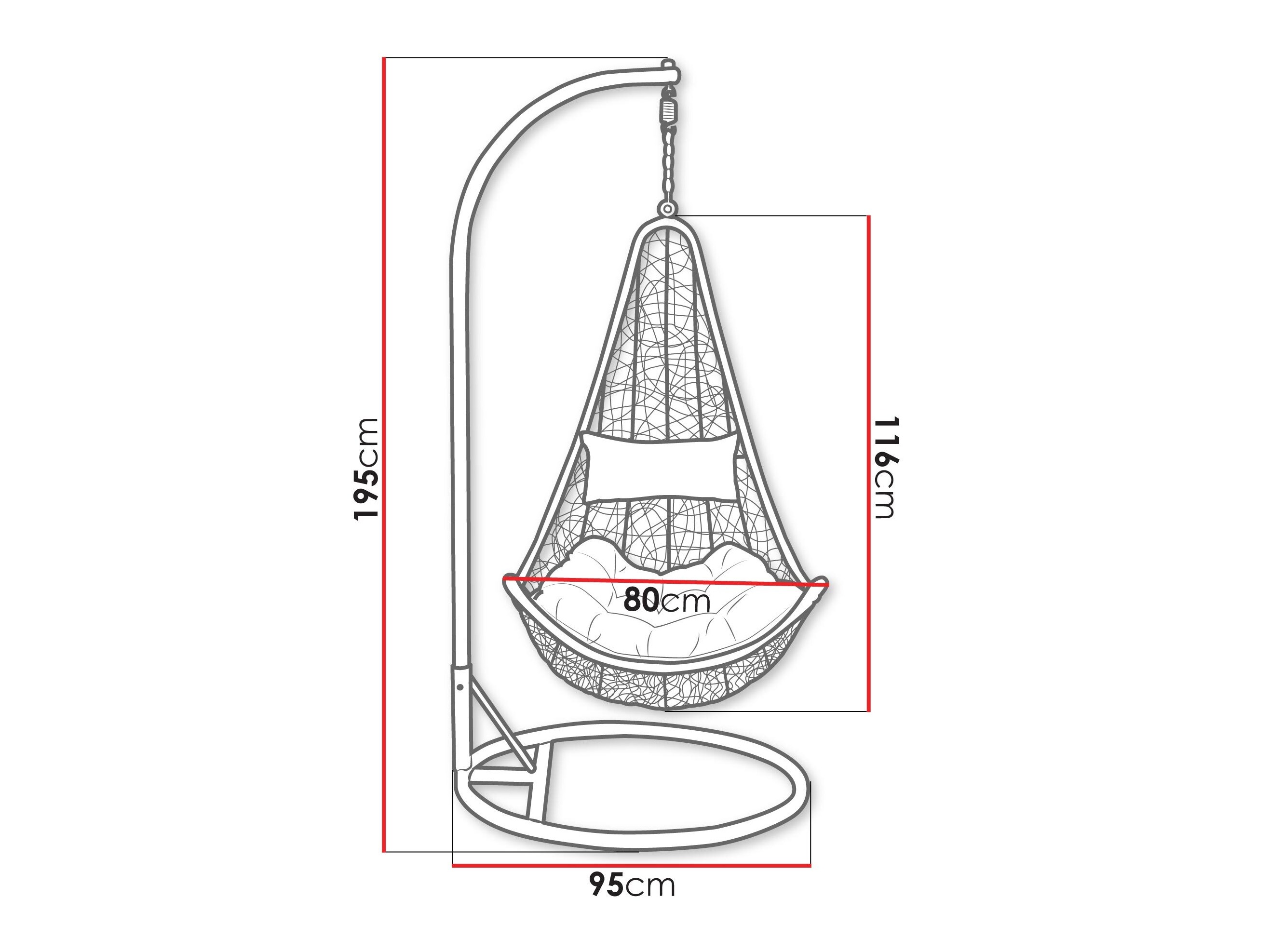Hanging chair Comfivo Figae (Grey)