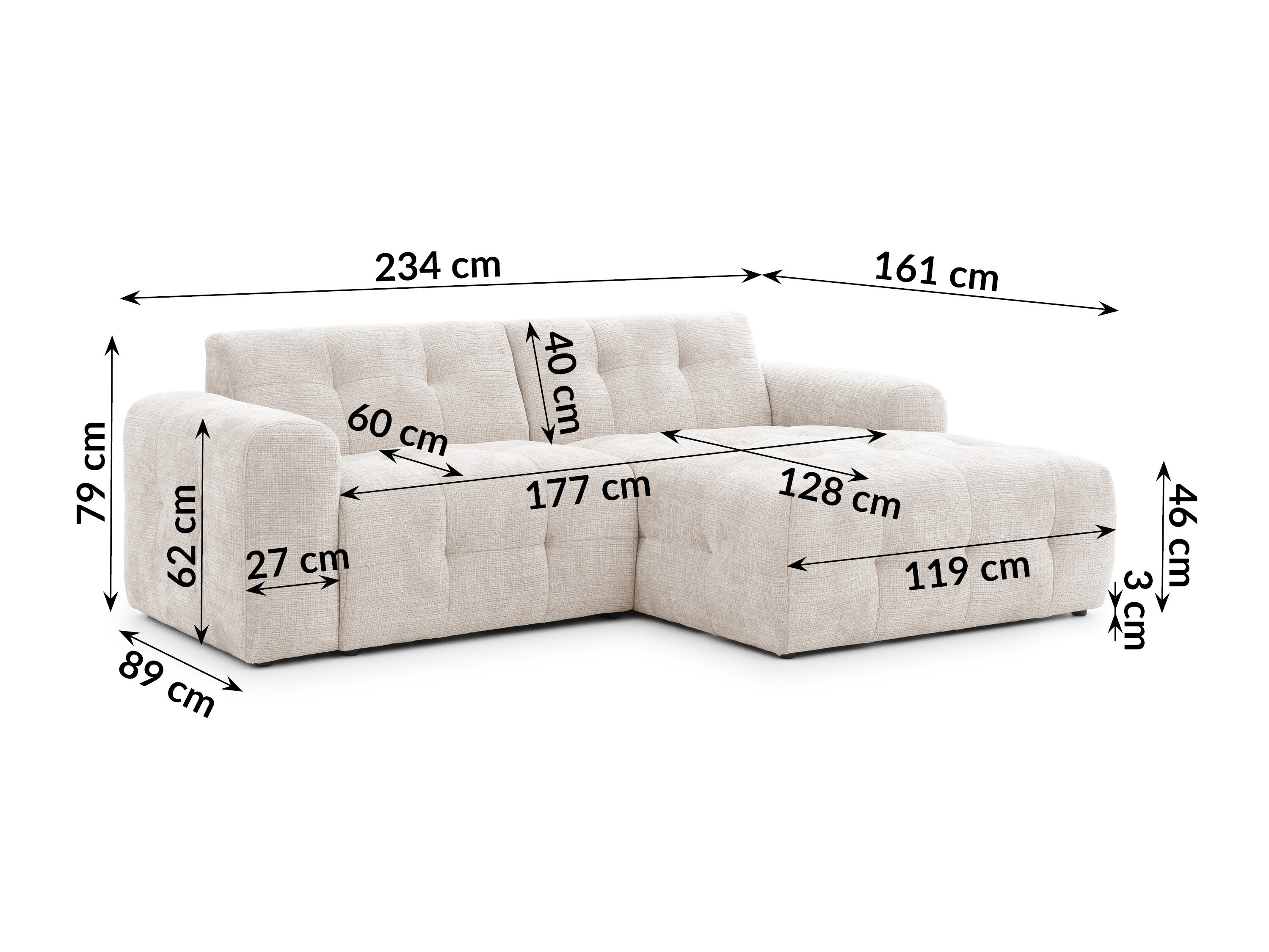 Corner sofa Rocklin 179 (Cremona 02)