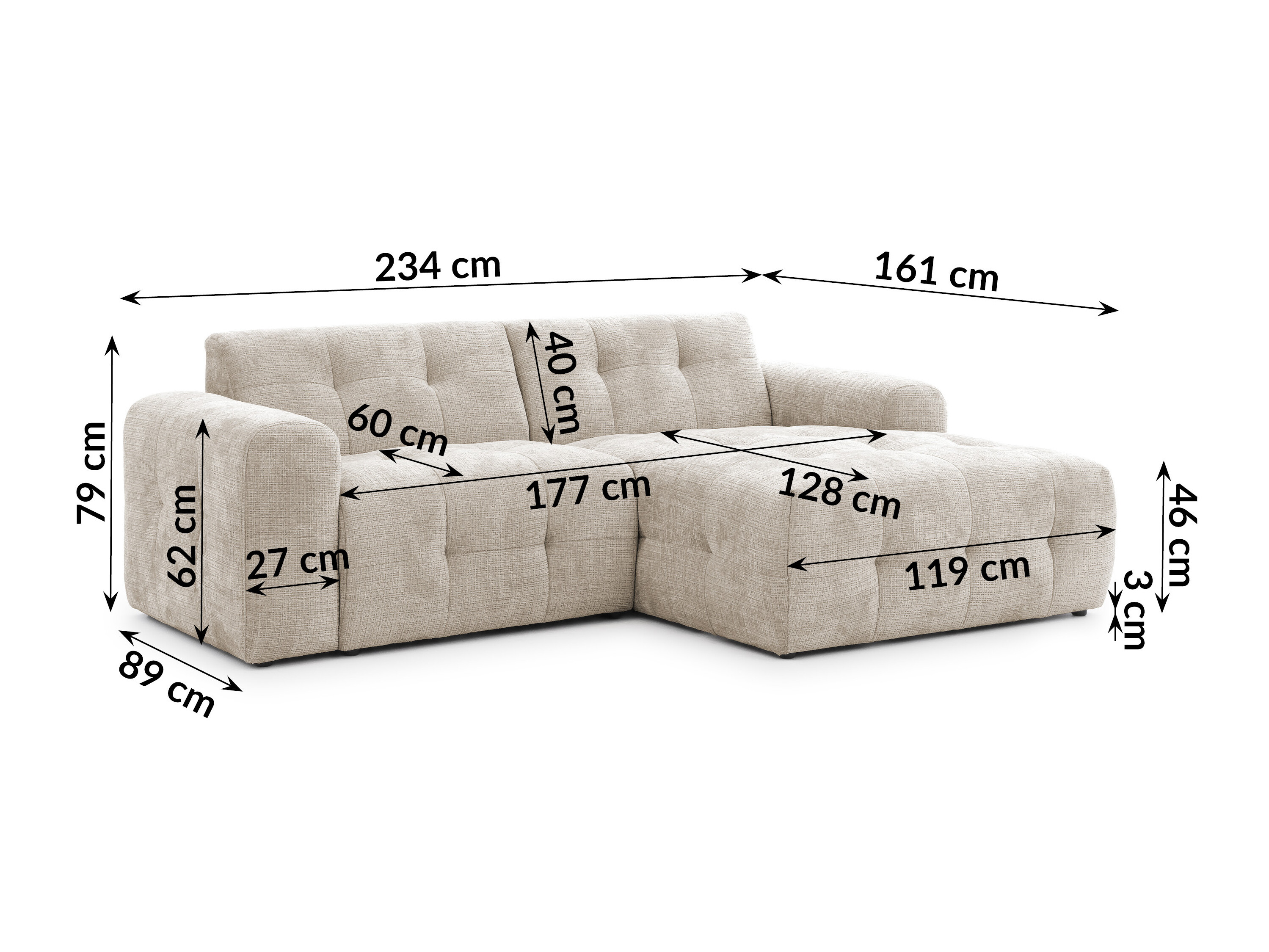 Corner sofa Rocklin 179 (Cremona 14)