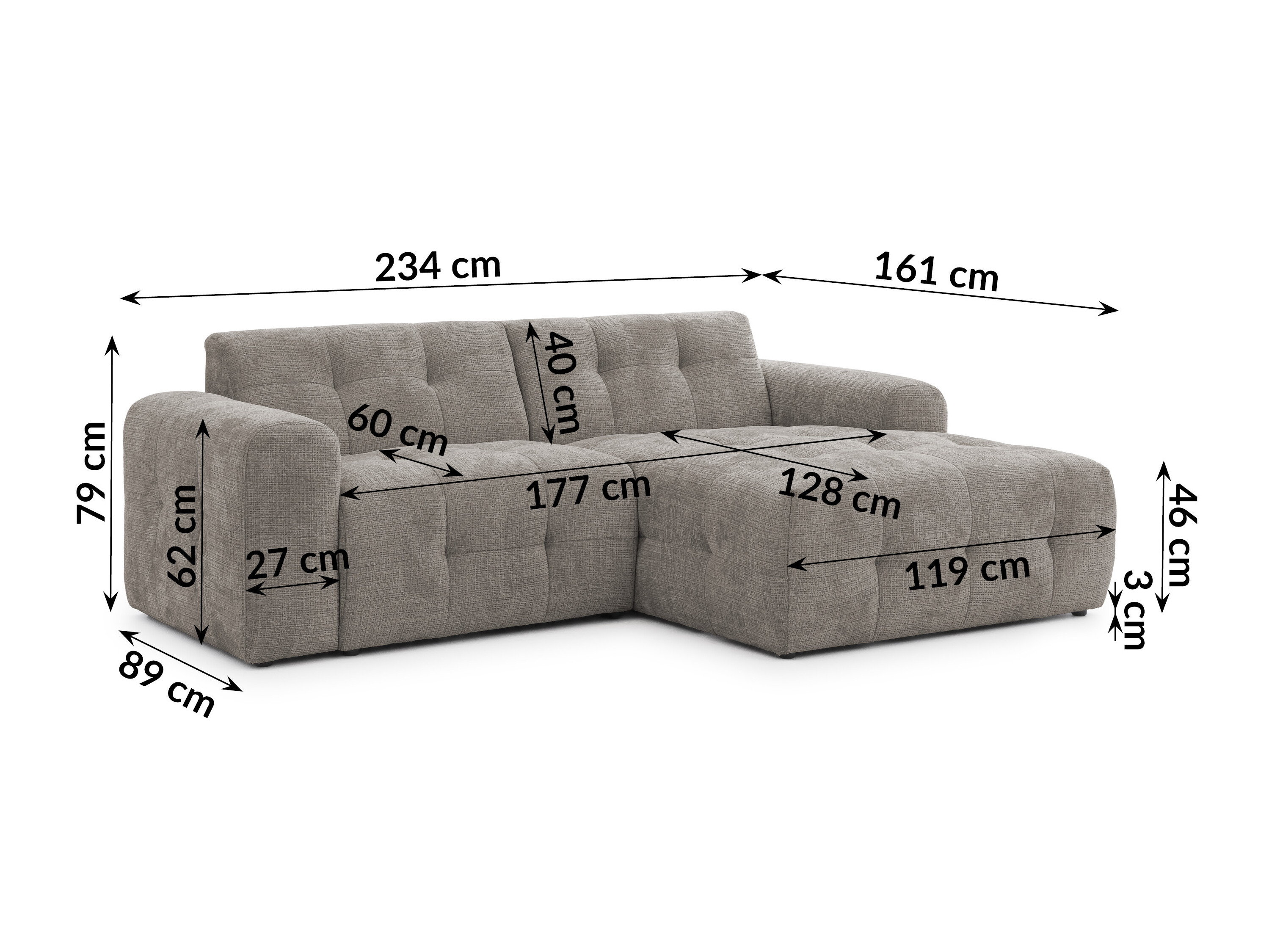 Corner sofa Rocklin 179 (Cremona 24)