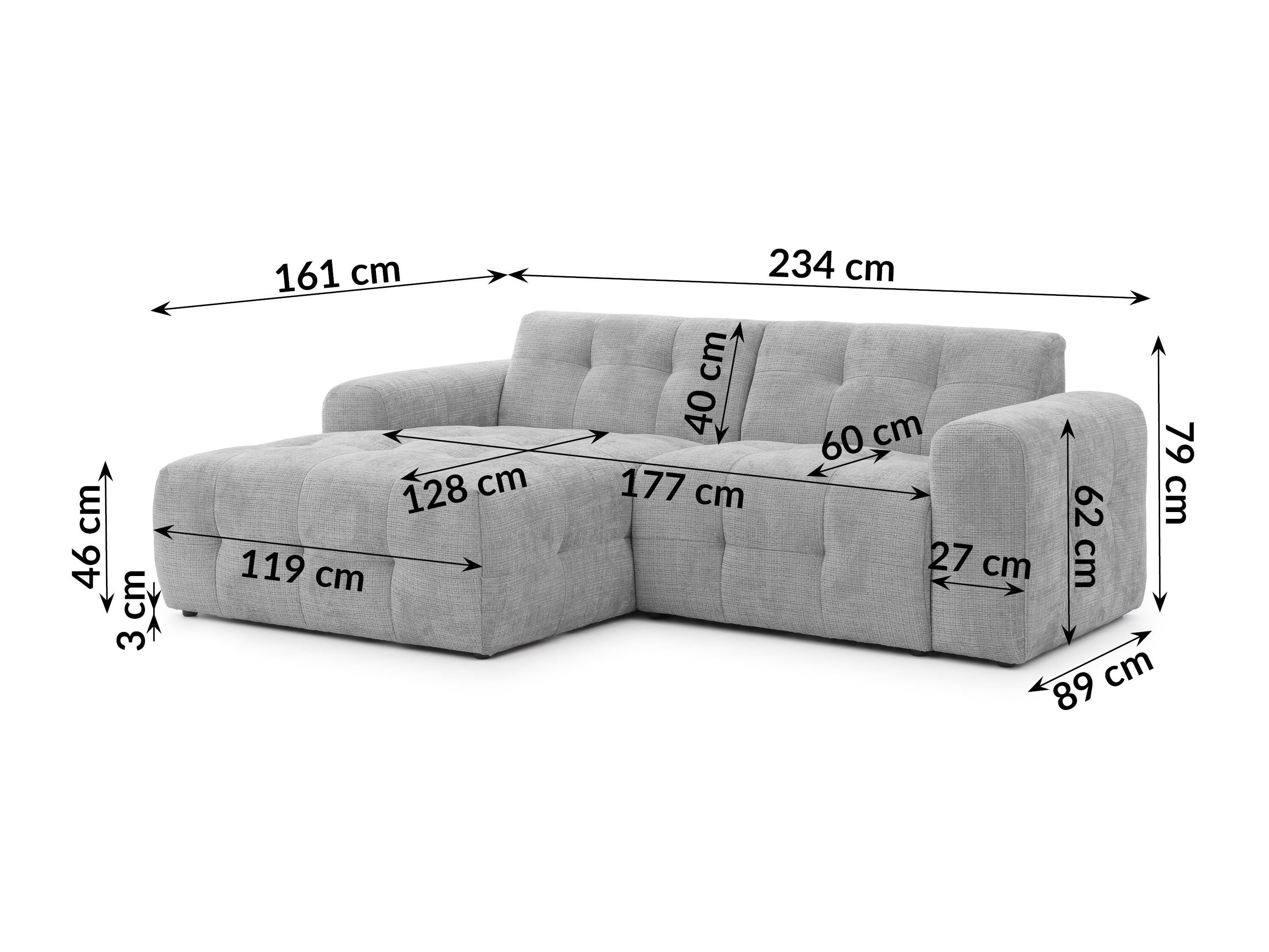 Corner sofa Rocklin 179 (Cremona 81)