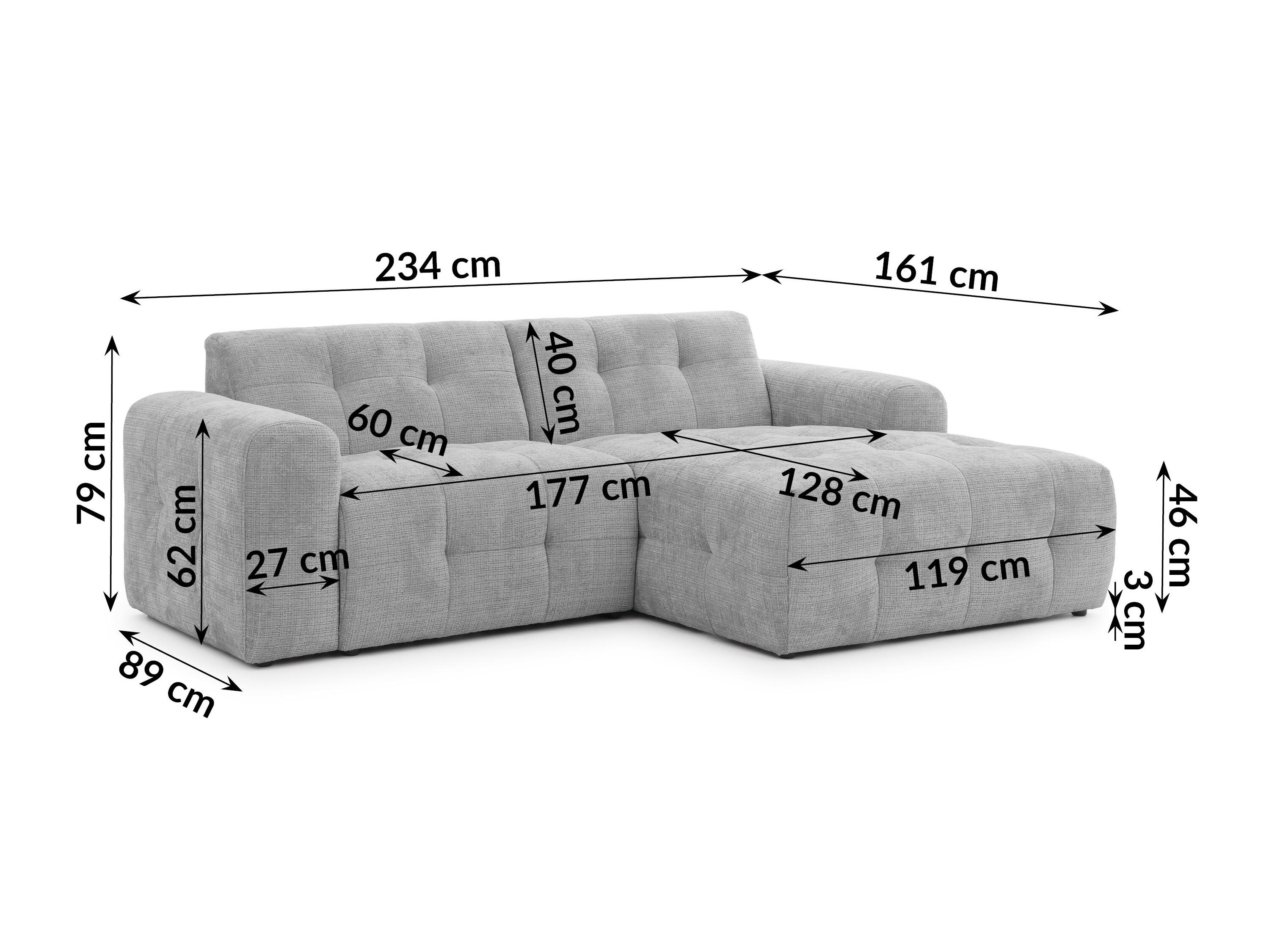 Corner sofa Rocklin 179 (Cremona 81)
