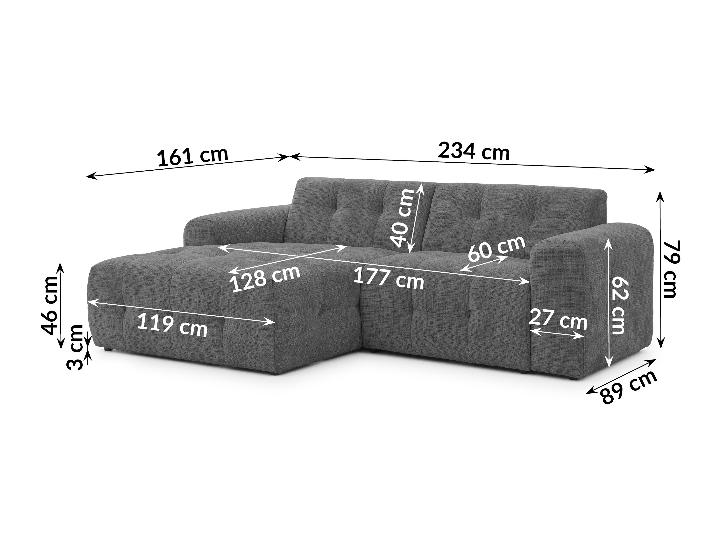 Corner sofa Rocklin 179 (Cremona 95)