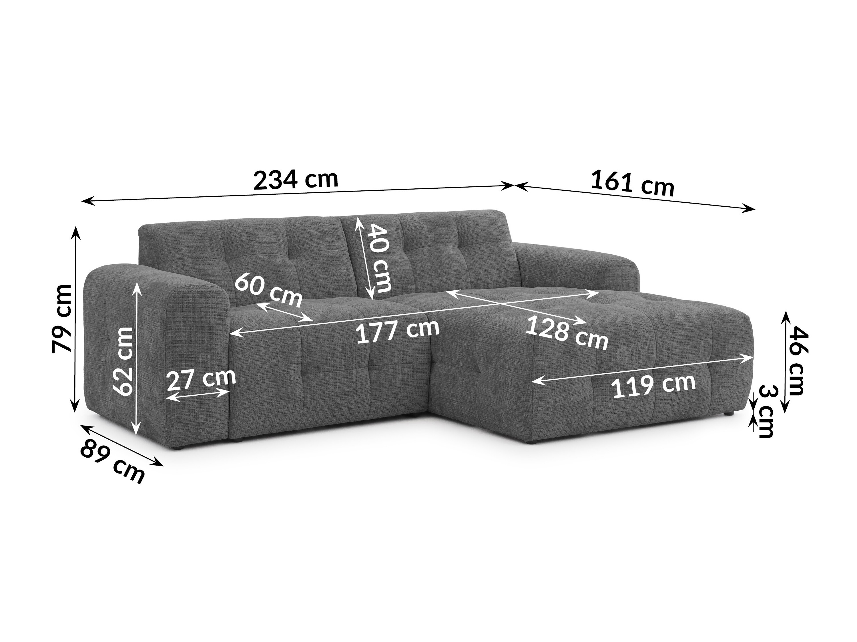 Corner sofa Rocklin 179 (Cremona 95)