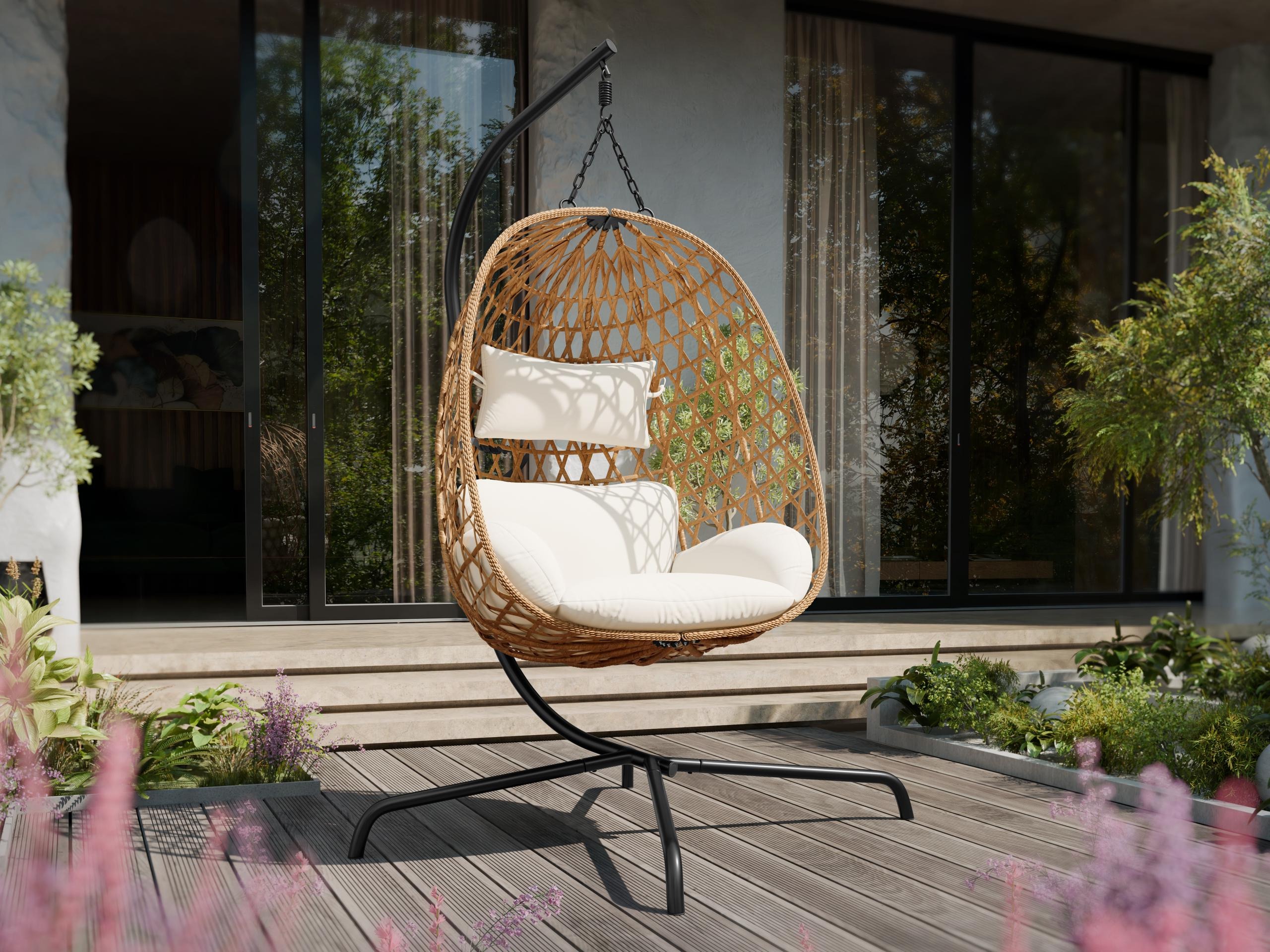 Hanging chair Magistra (Cream + Black)