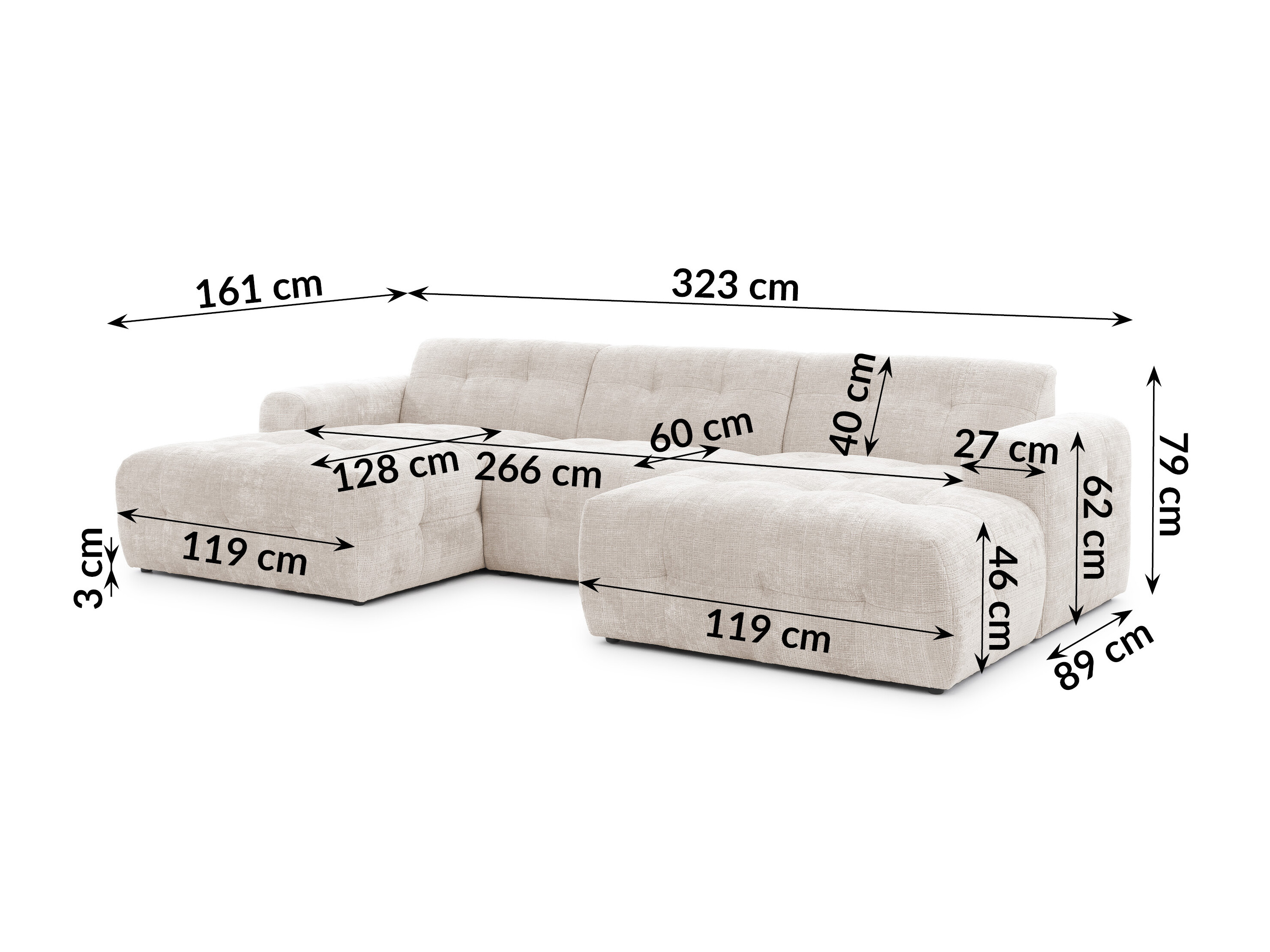 Corner sofa Rocklin 181 (Cremona 02)