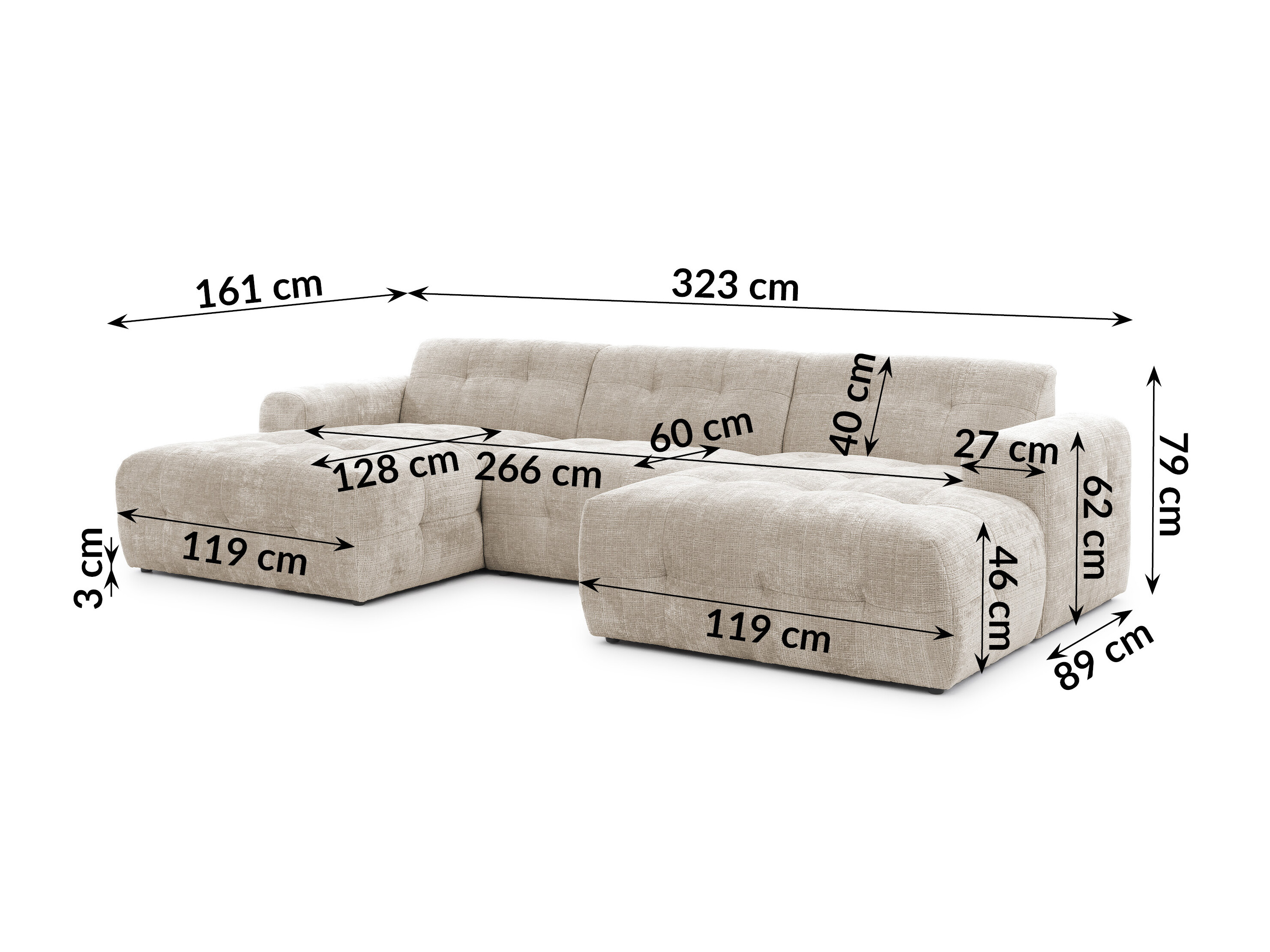 Corner sofa Rocklin 181 (Cremona 14)