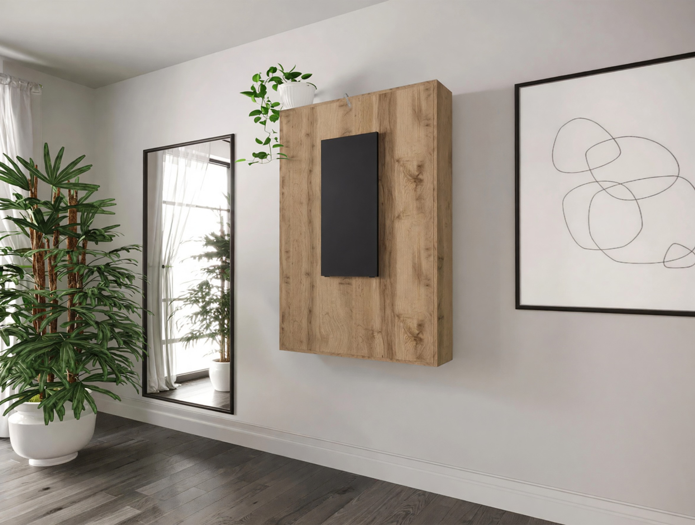 Folding table Pinis III (Black + Wotan Oak)