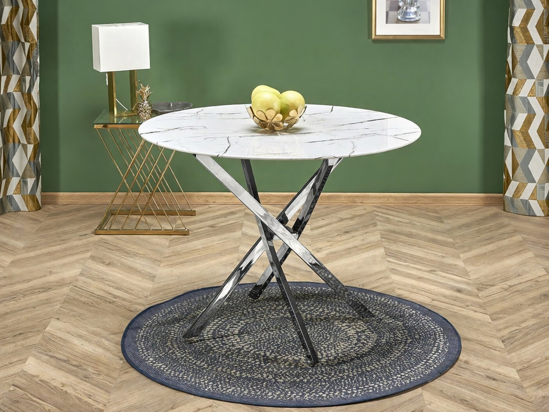 Table Houston 1538 (Silver + White marble)