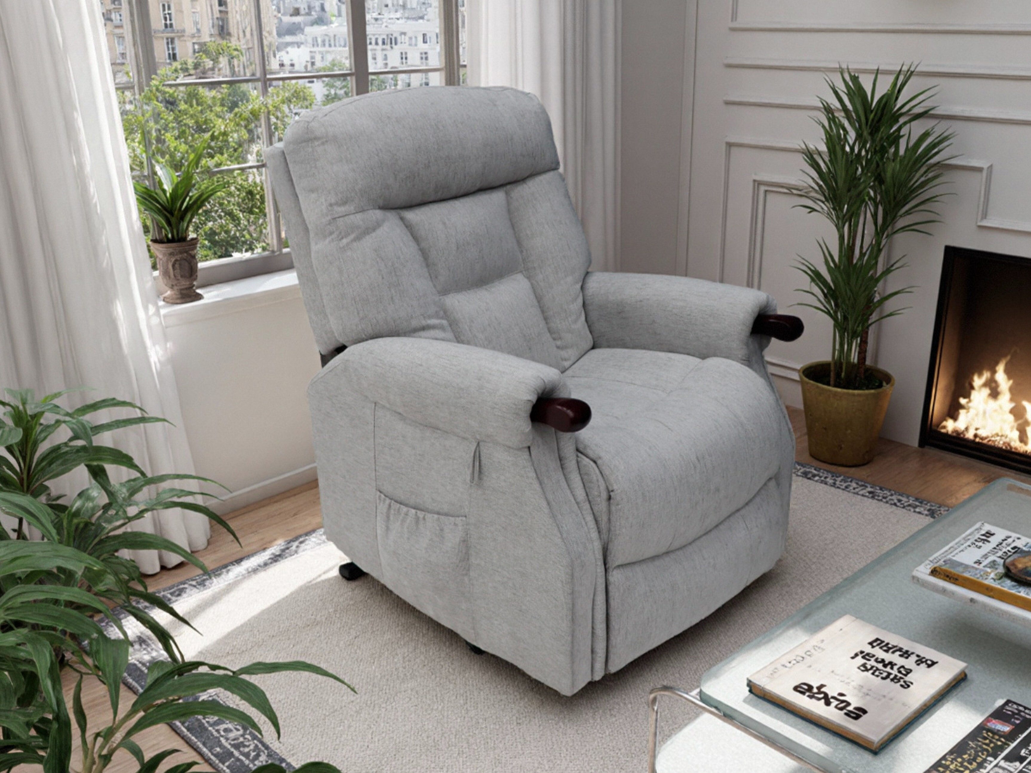 Armchair recliner Anaheim 139 (Light grey)