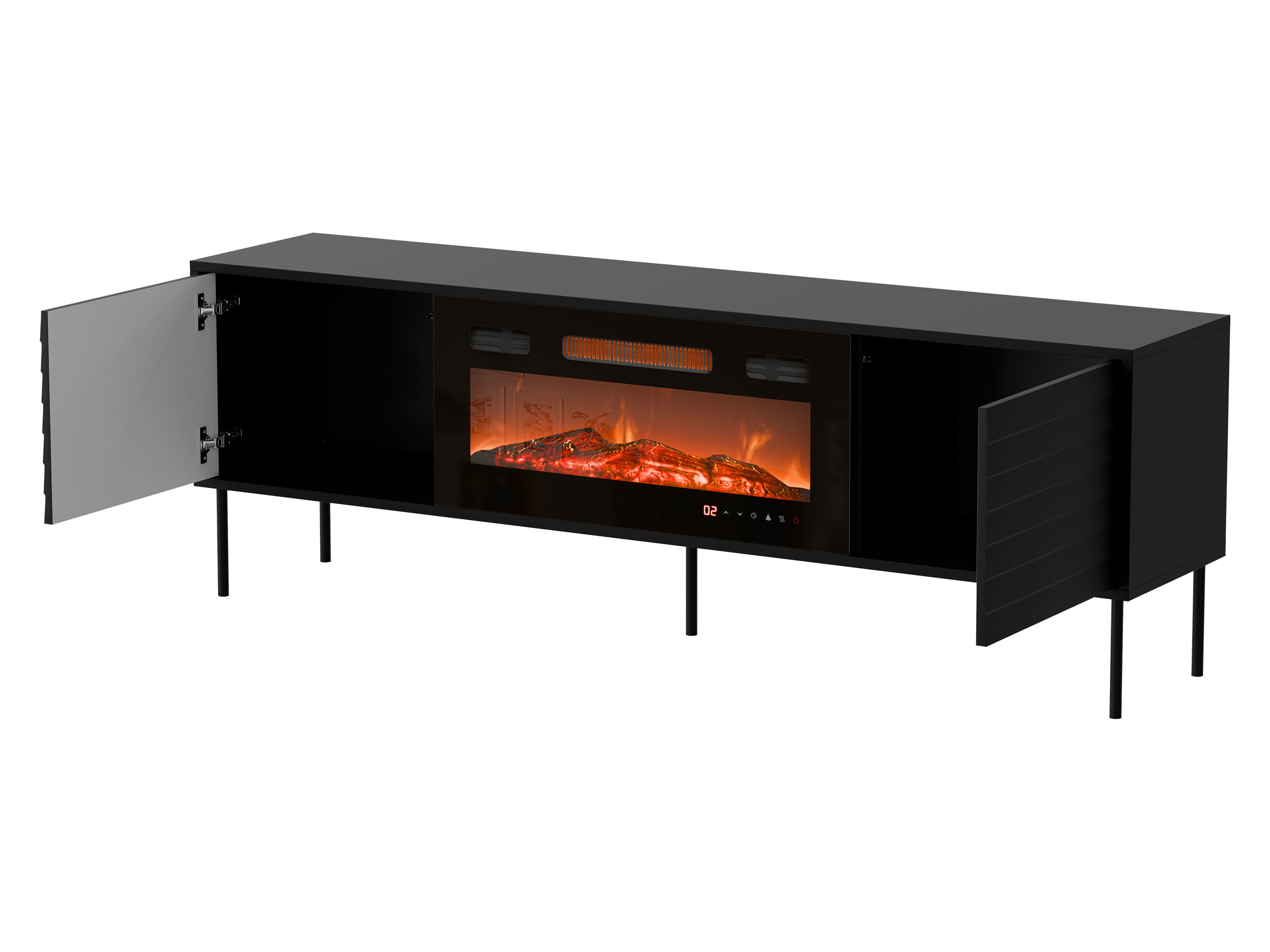 TV stand Flosoru 108 (Walnut + Black)