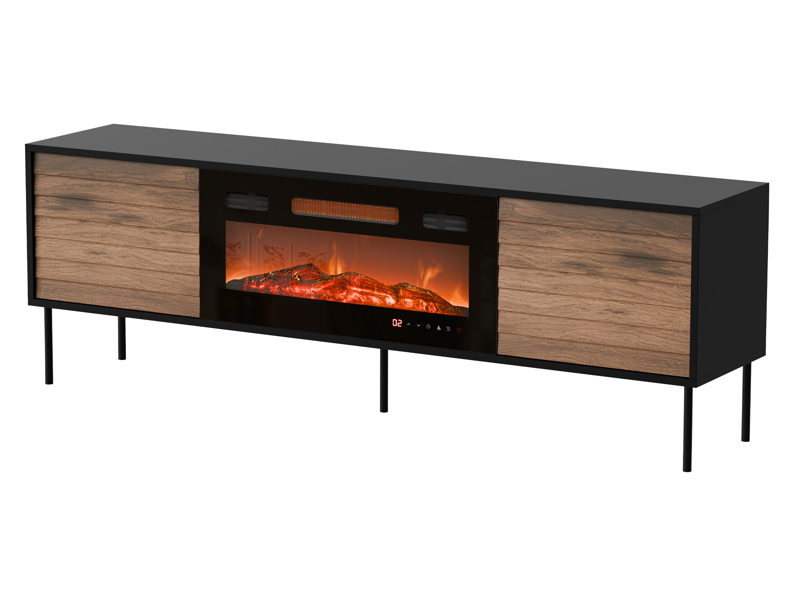 TV stand Flosoru 108 (Walnut + Black)