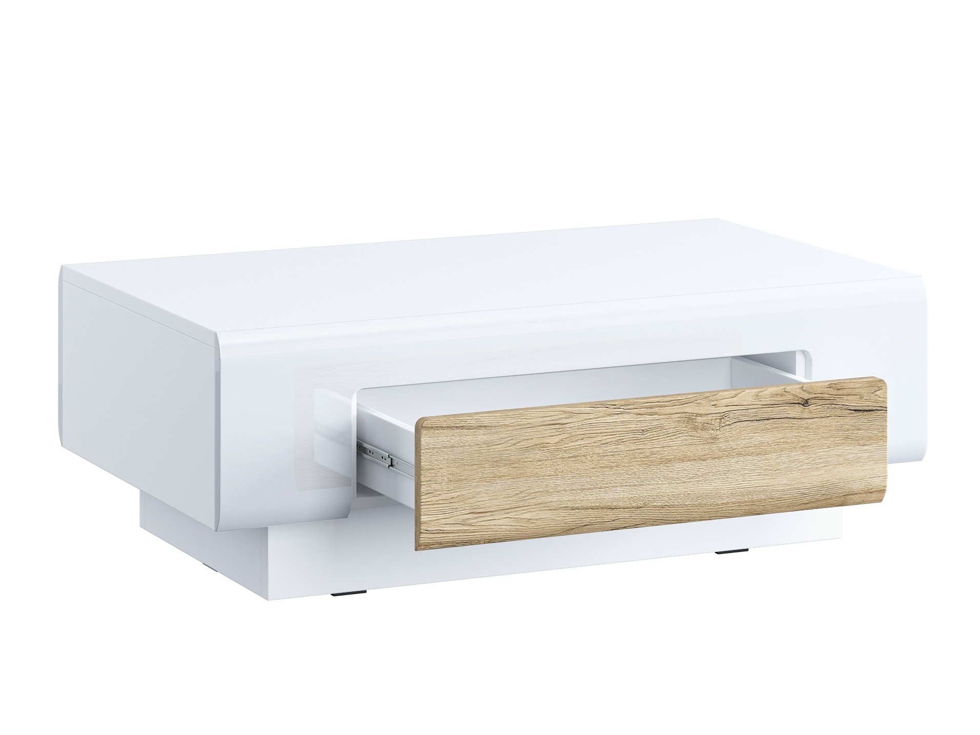 Coffee table Torsone 111 (White + Glossy white + San Remo oak)