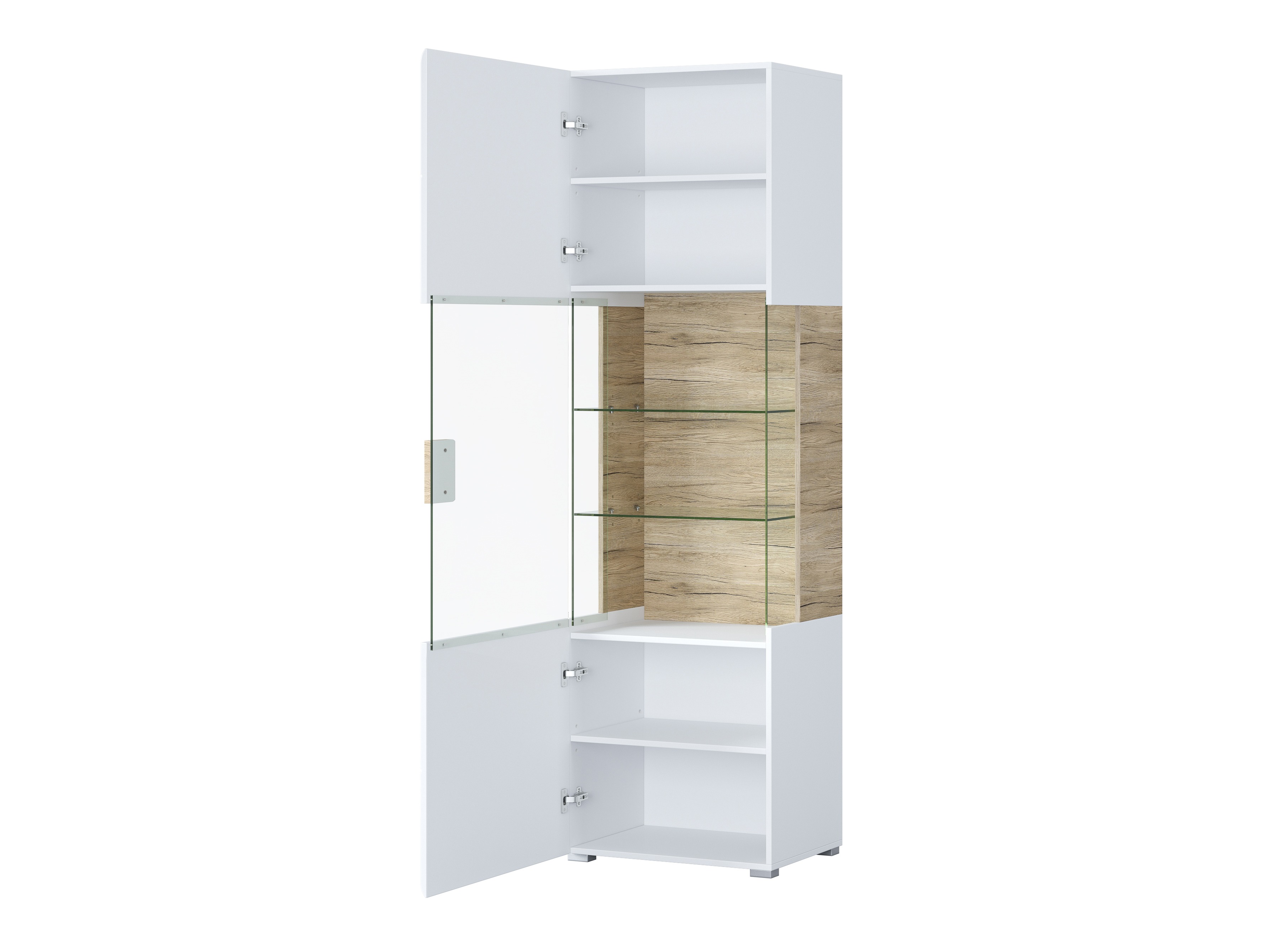 Living room set Torsone 104 (White + Glossy white + San Remo oak)