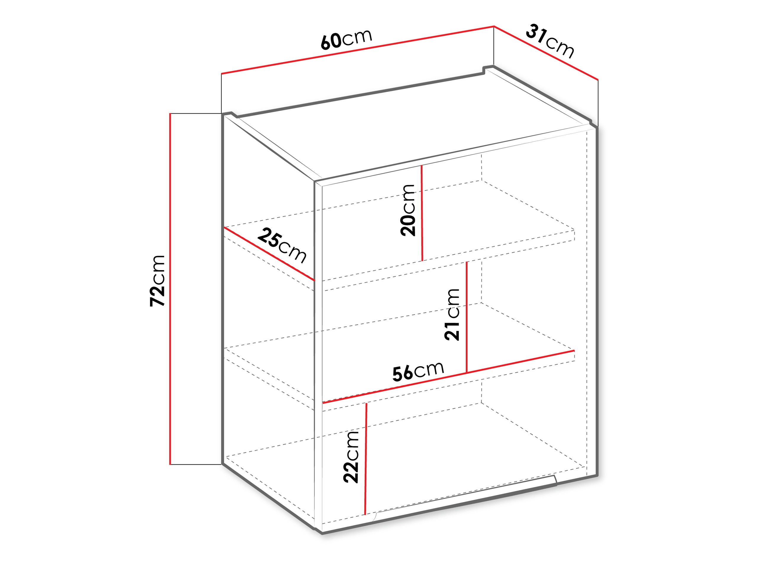 Modular wall cabinet Sole 136
