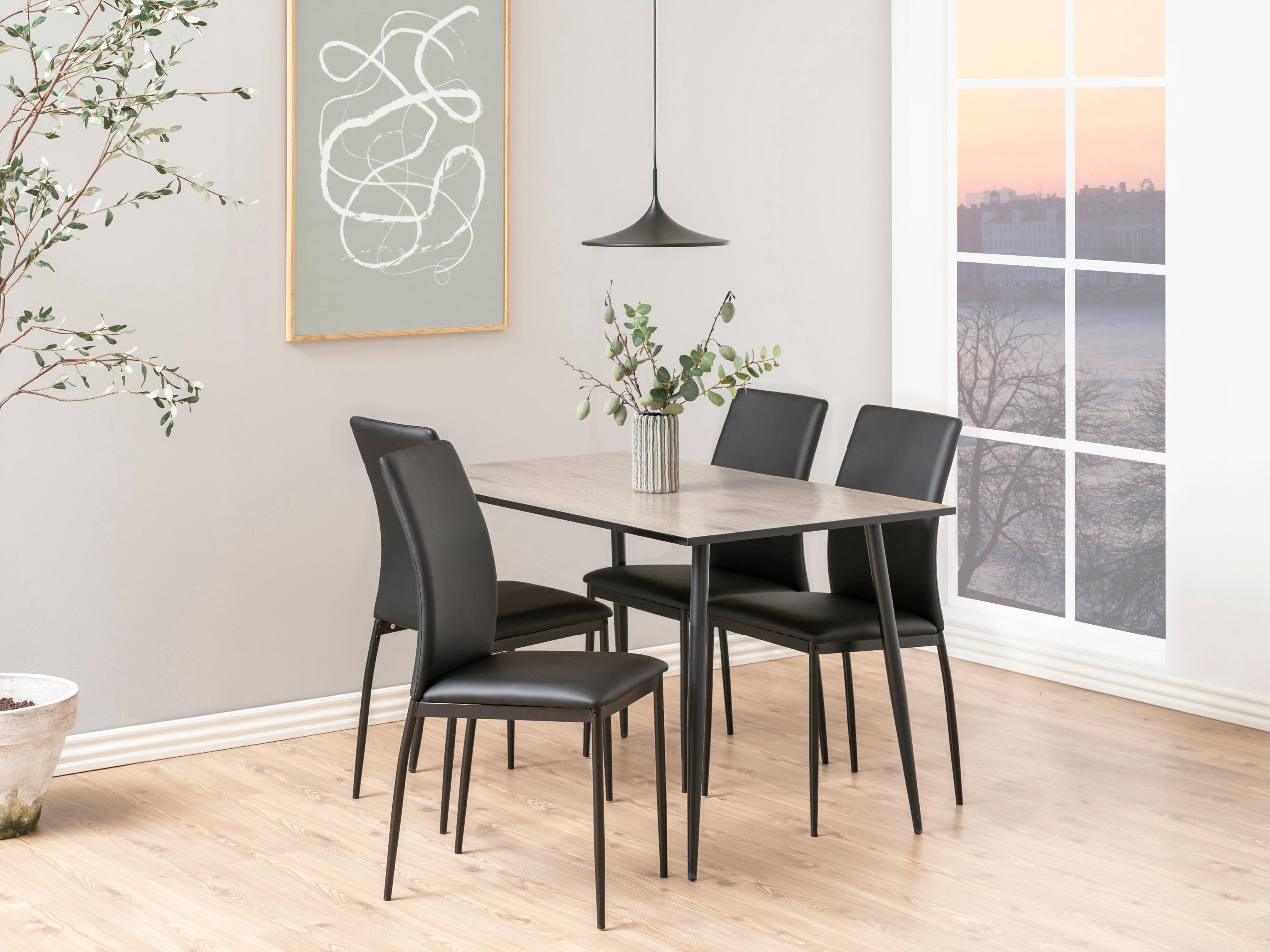Table Norsica 289 (Bleached oak + Black)