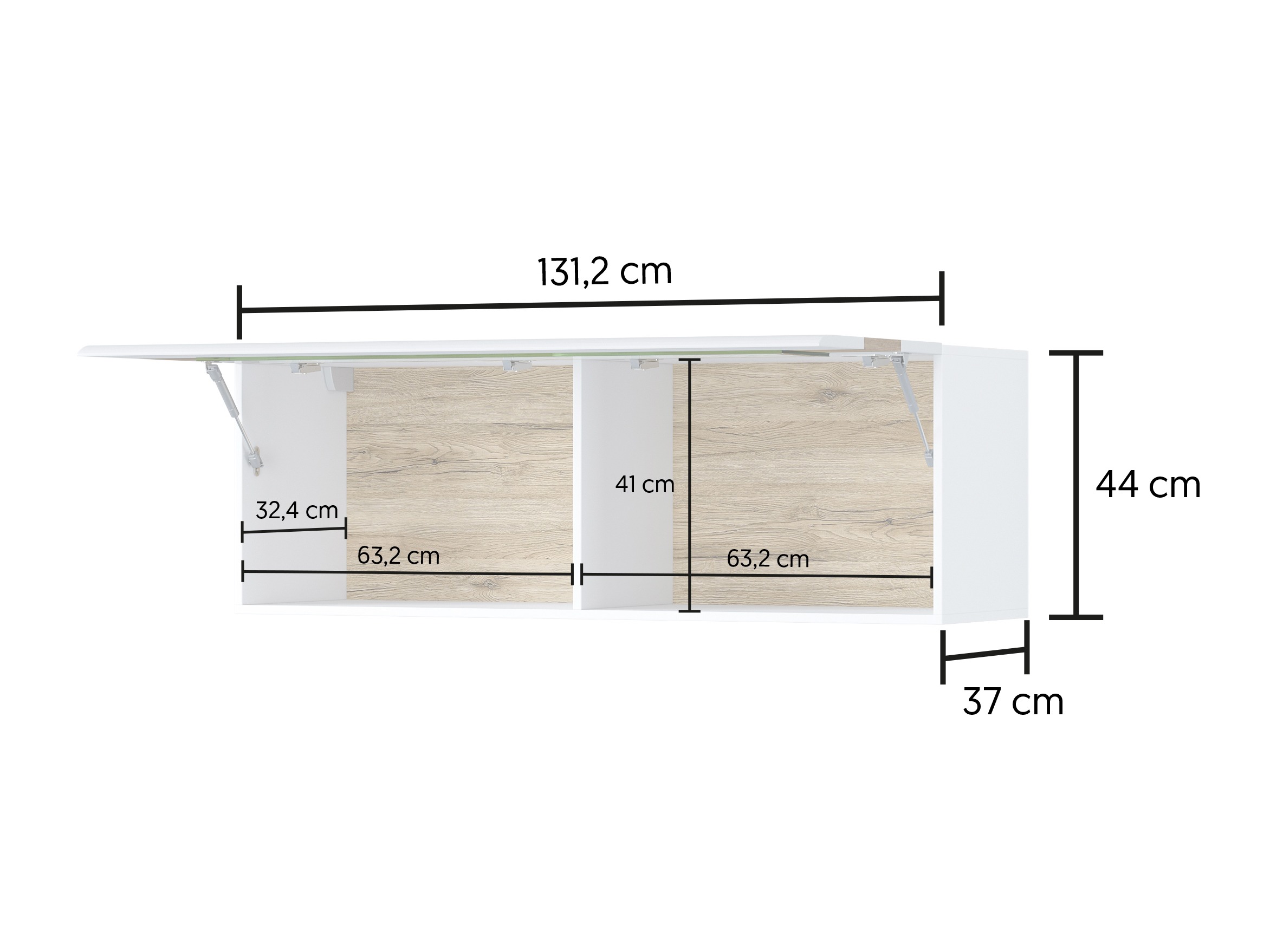 Wall cabinet Torsone 116 (Anthracite + Gloss anthracite + Grandson oak)
