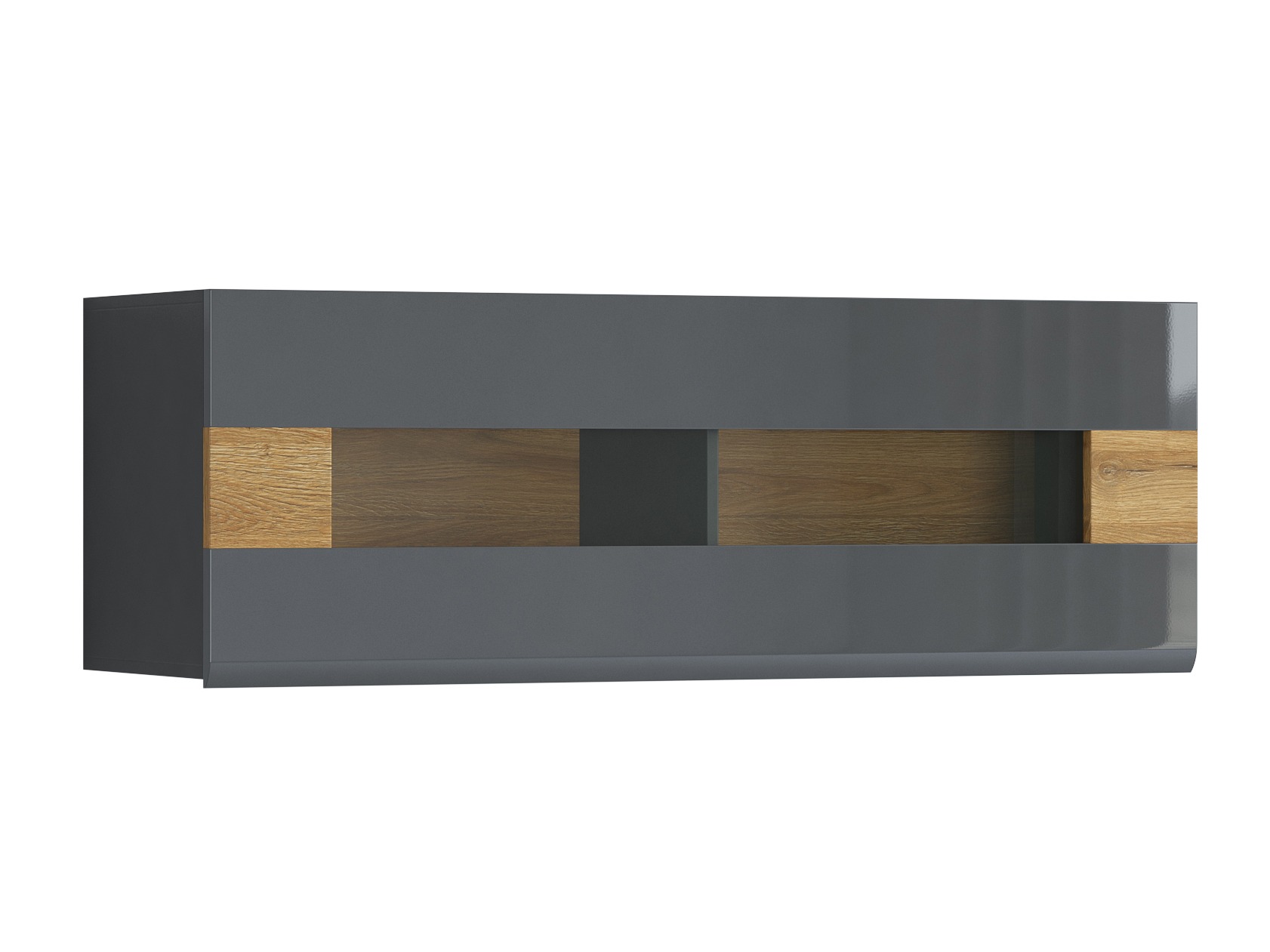 Wall cabinet Torsone 116 (Anthracite + Gloss anthracite + Grandson oak)