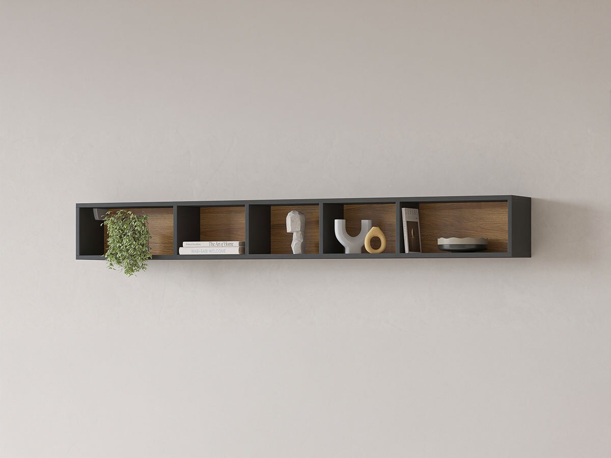 Wall shelf Torsone 105 (Anthracite + Grandson oak)
