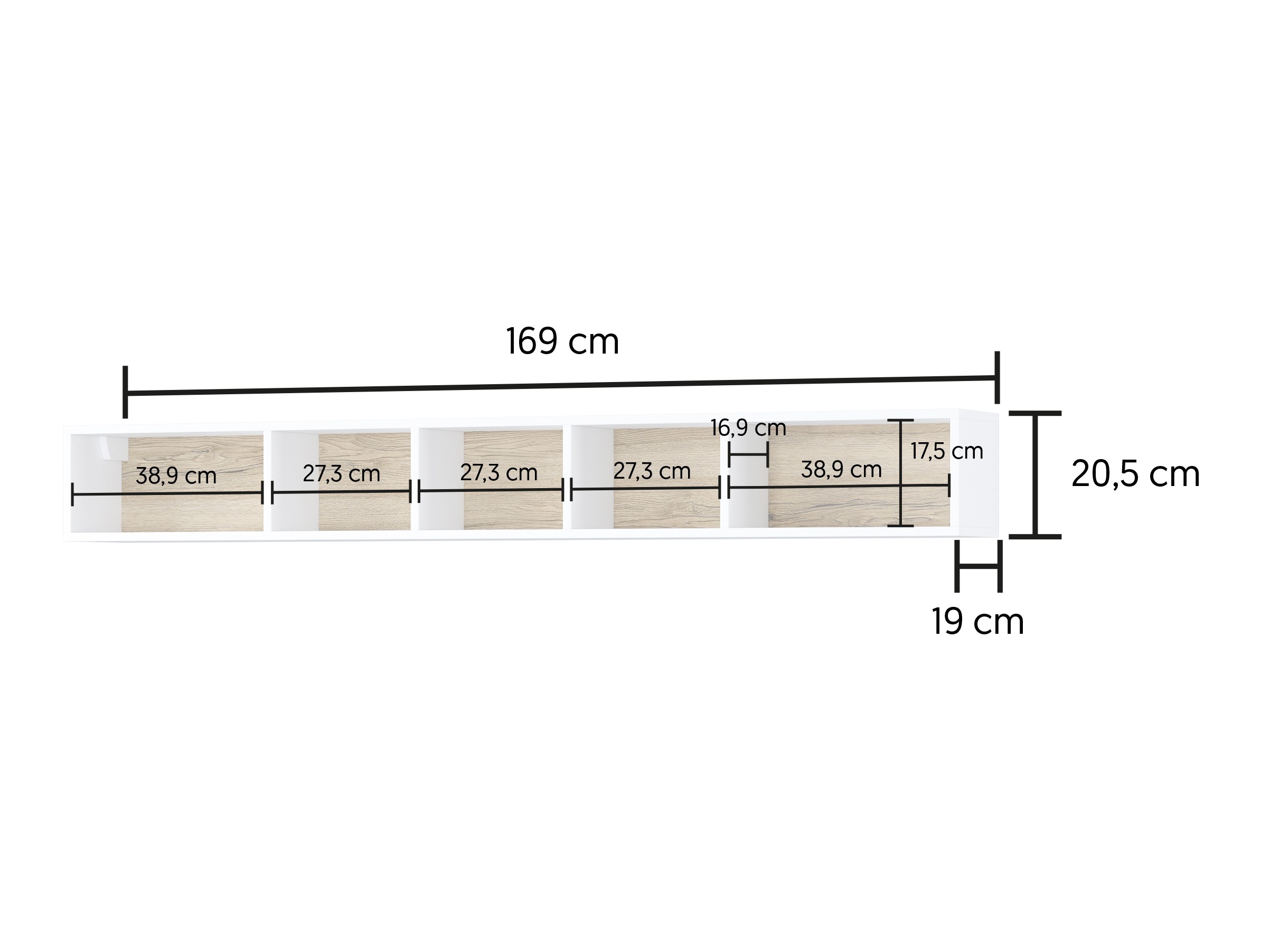 Wall shelf Torsone 105 (White)