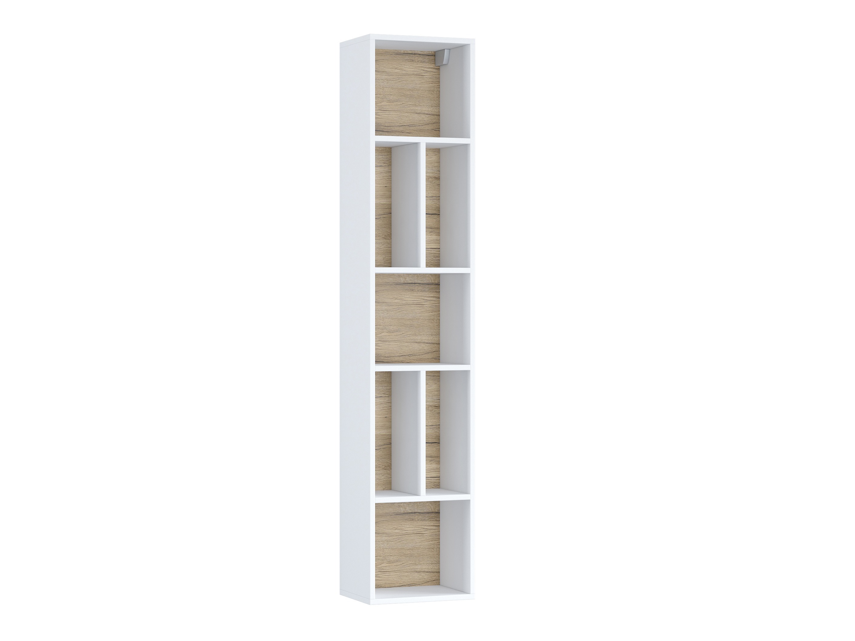 Wall shelf Torsone 106 (White + Glossy white + San Remo oak)