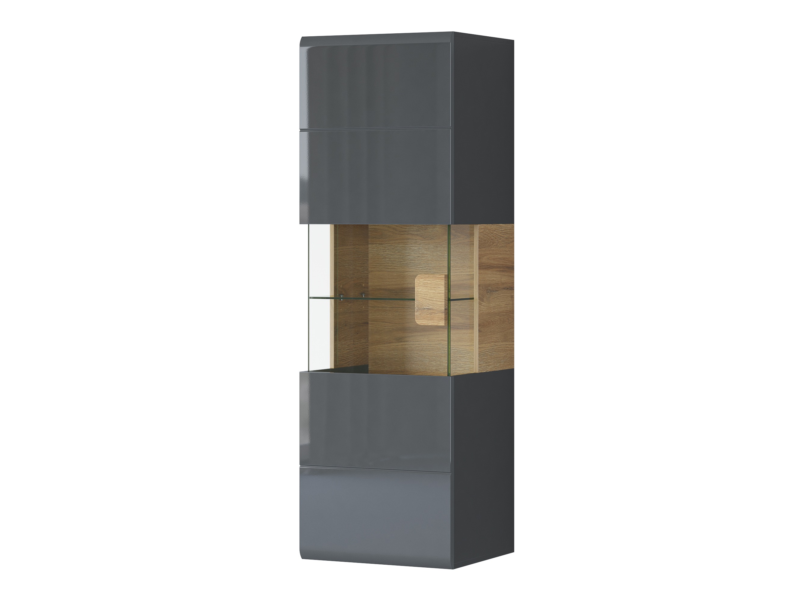 Wall shelf Torsone 109 (Anthracite + Gloss anthracite + Grandson oak)