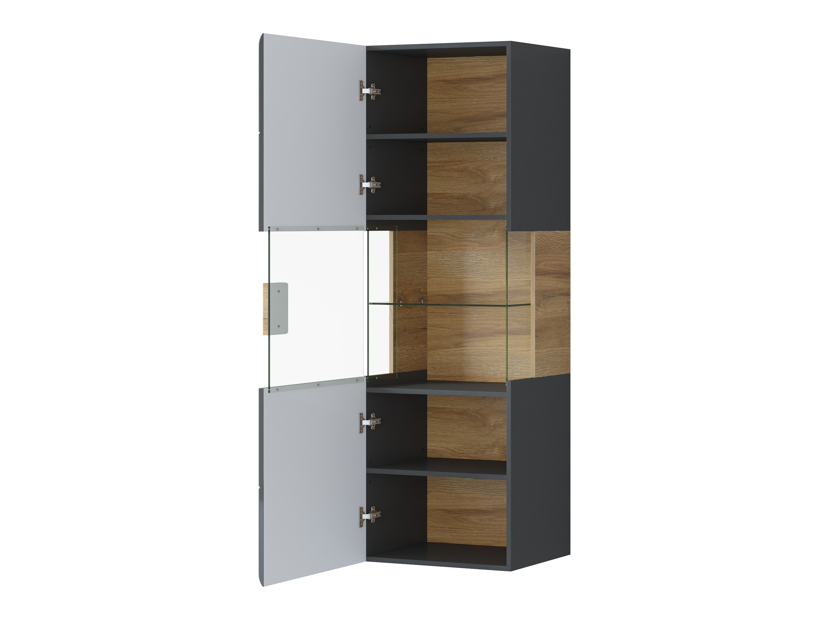 Wall shelf Torsone 109 (Anthracite + Gloss anthracite + Grandson oak)