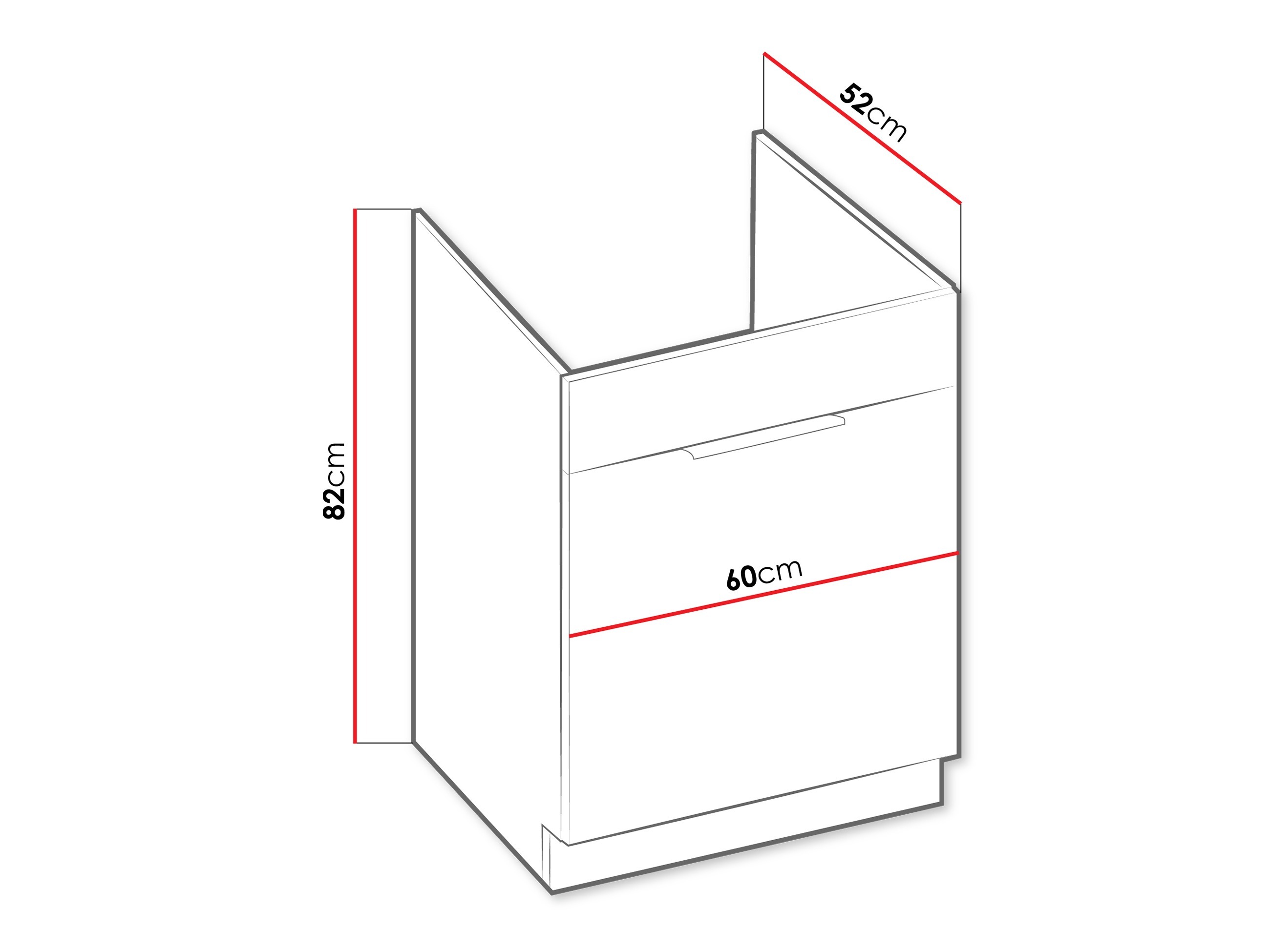 Modular sink cabinet with drawer Sole 141