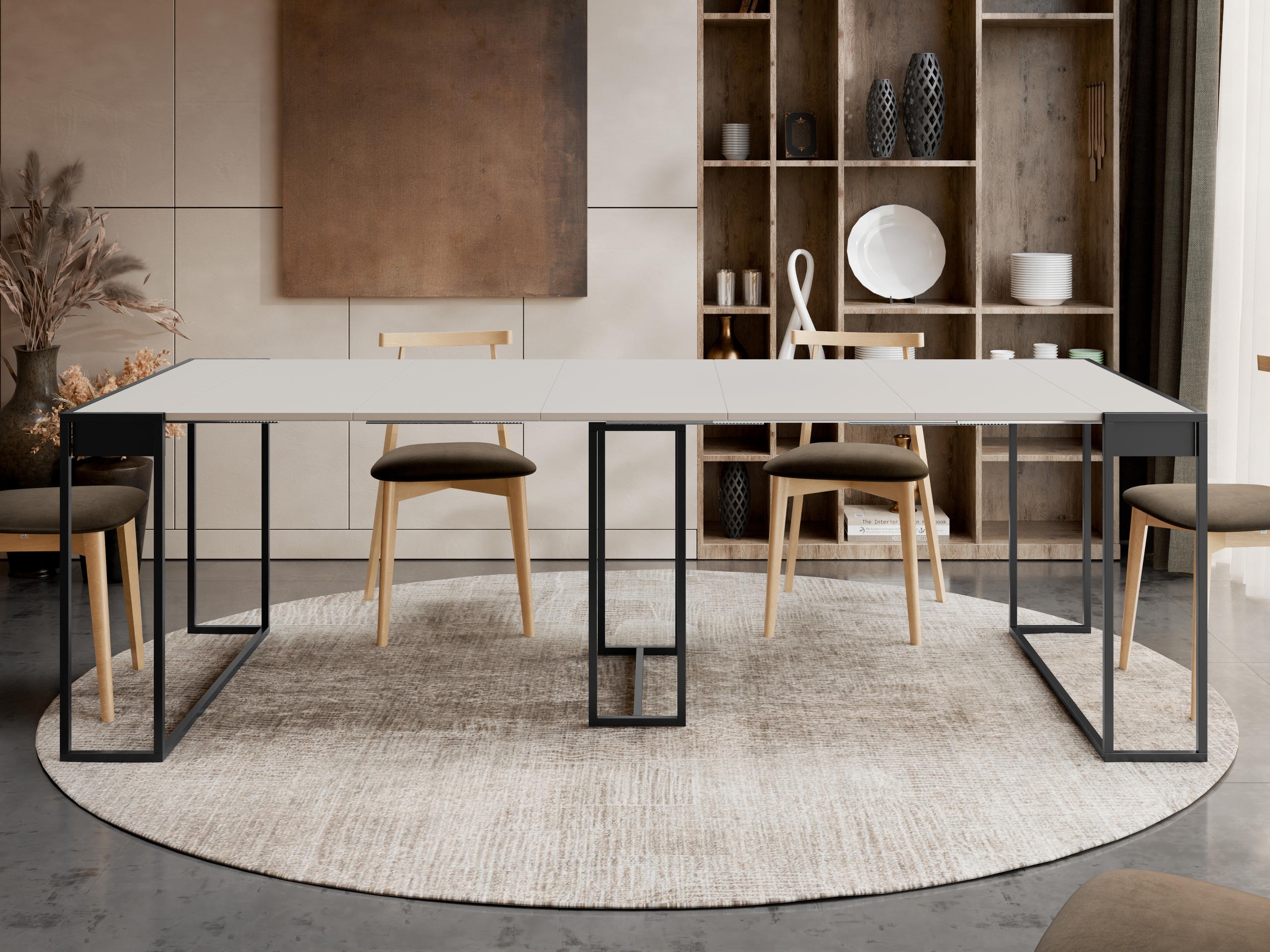 Folding table Oswego 180 (Black + Cashmere)