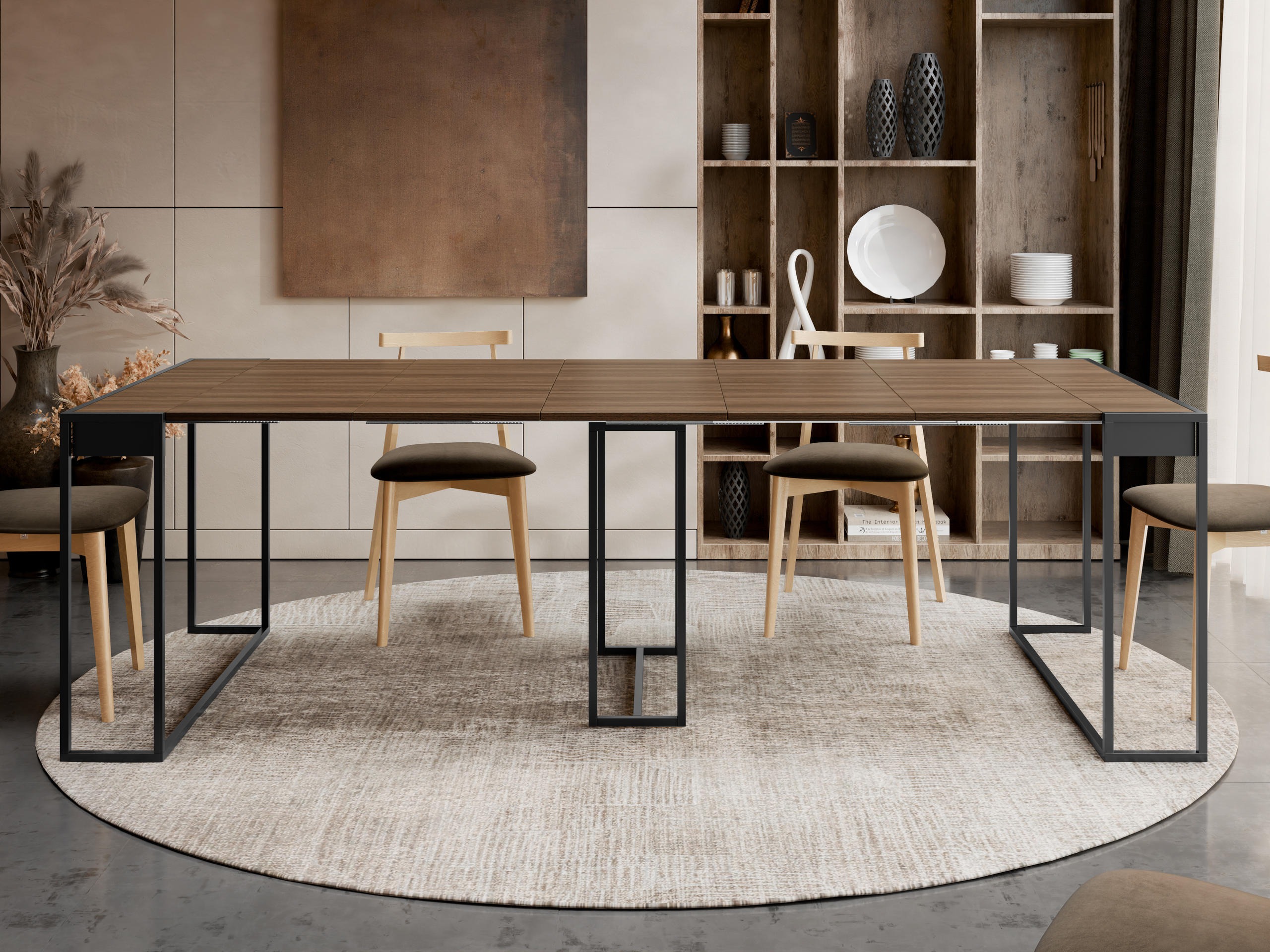 Folding table Oswego 180 (Black + Dark nut)