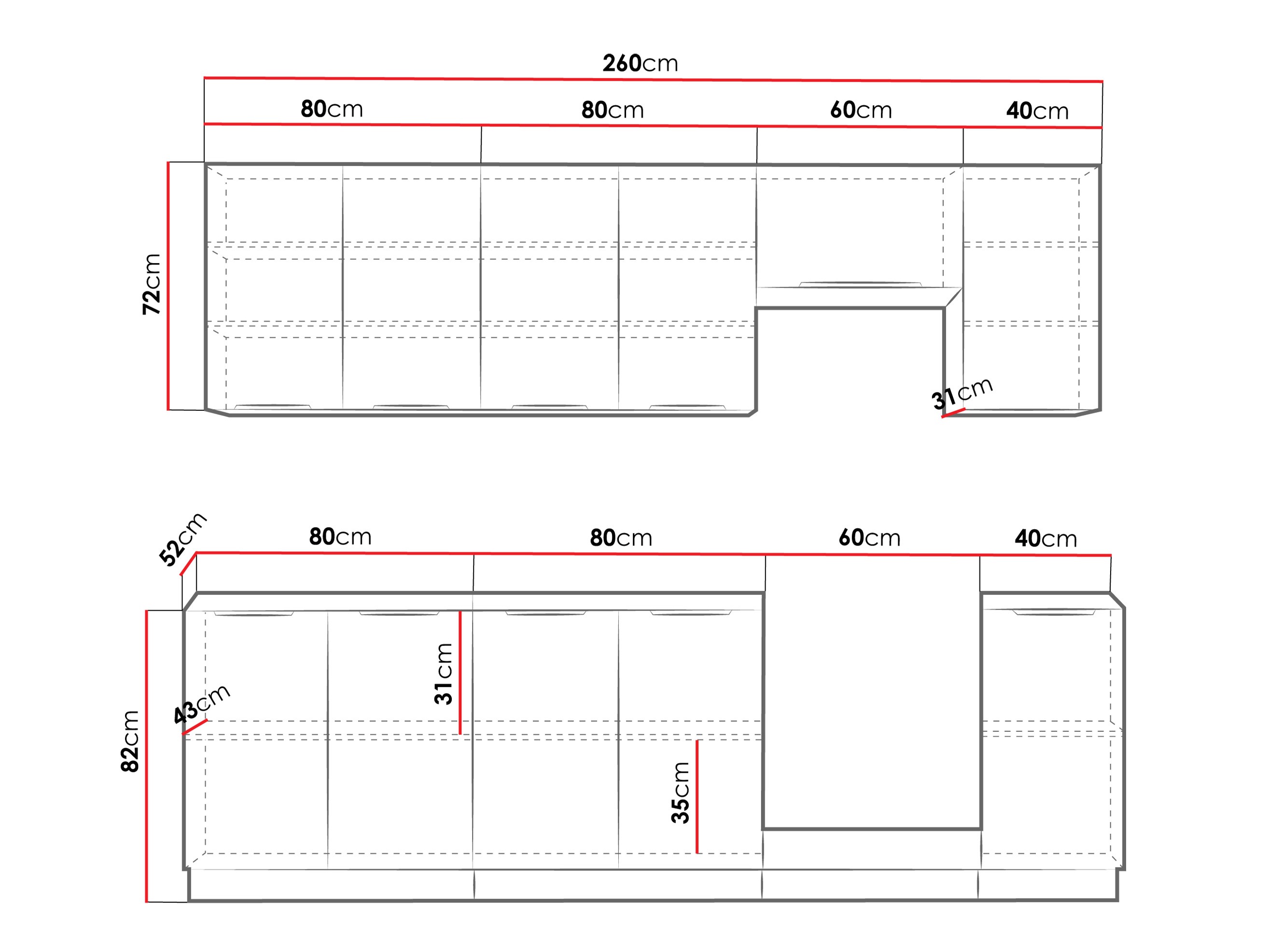 Modular kitchen set Sole 158