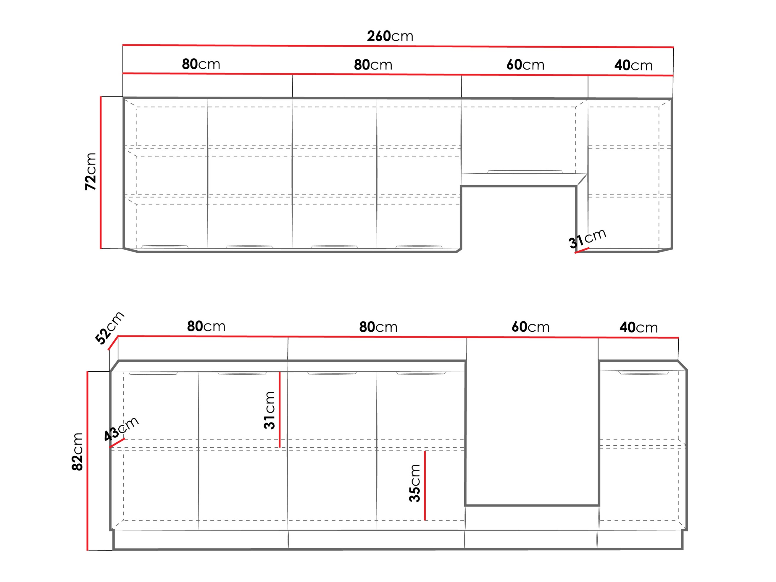 Modular kitchen set Sole 158