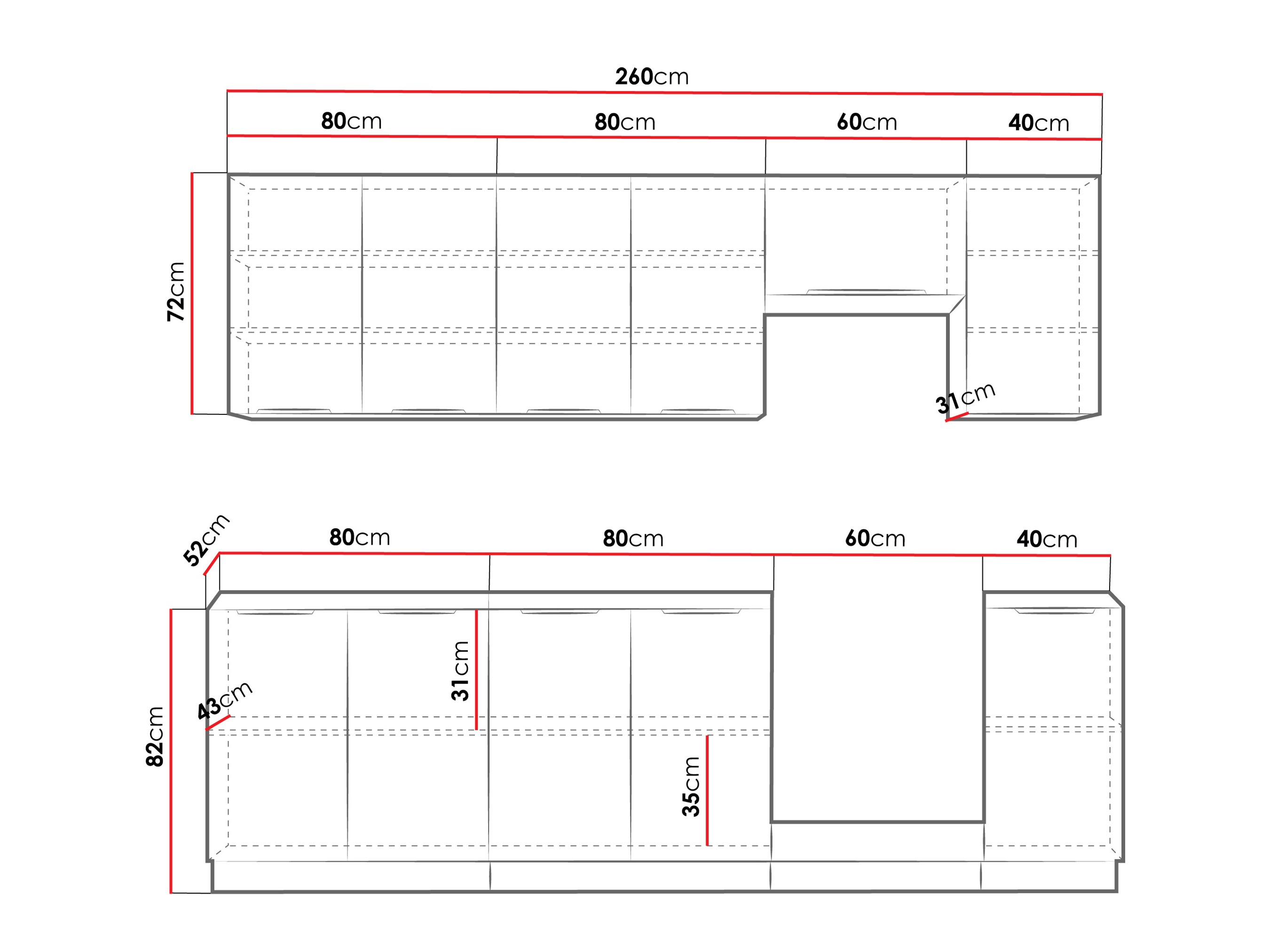 Modular kitchen set Sole 158