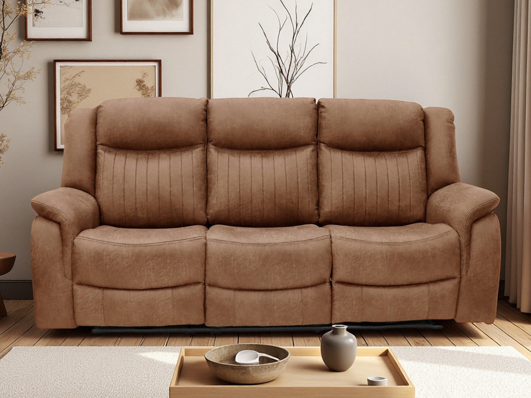 Sofa recliner Odelori 107 (Brown)